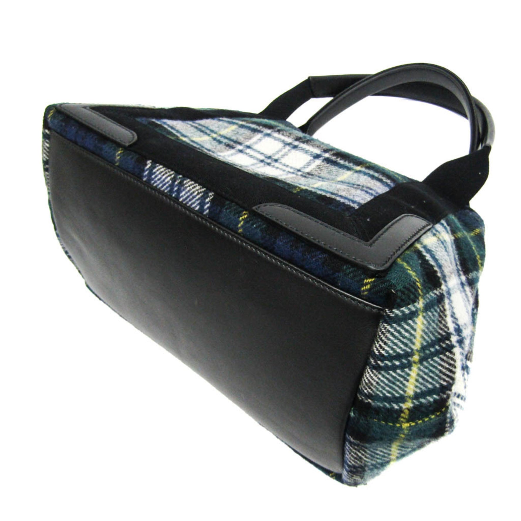 Balenciaga Navy Cabas S Wool,Leather Handbag Black,Green