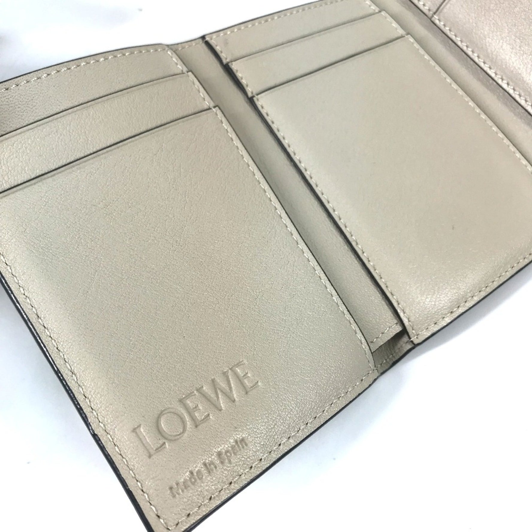 Loewe anagram Compact wallet Trifold wallet Brown