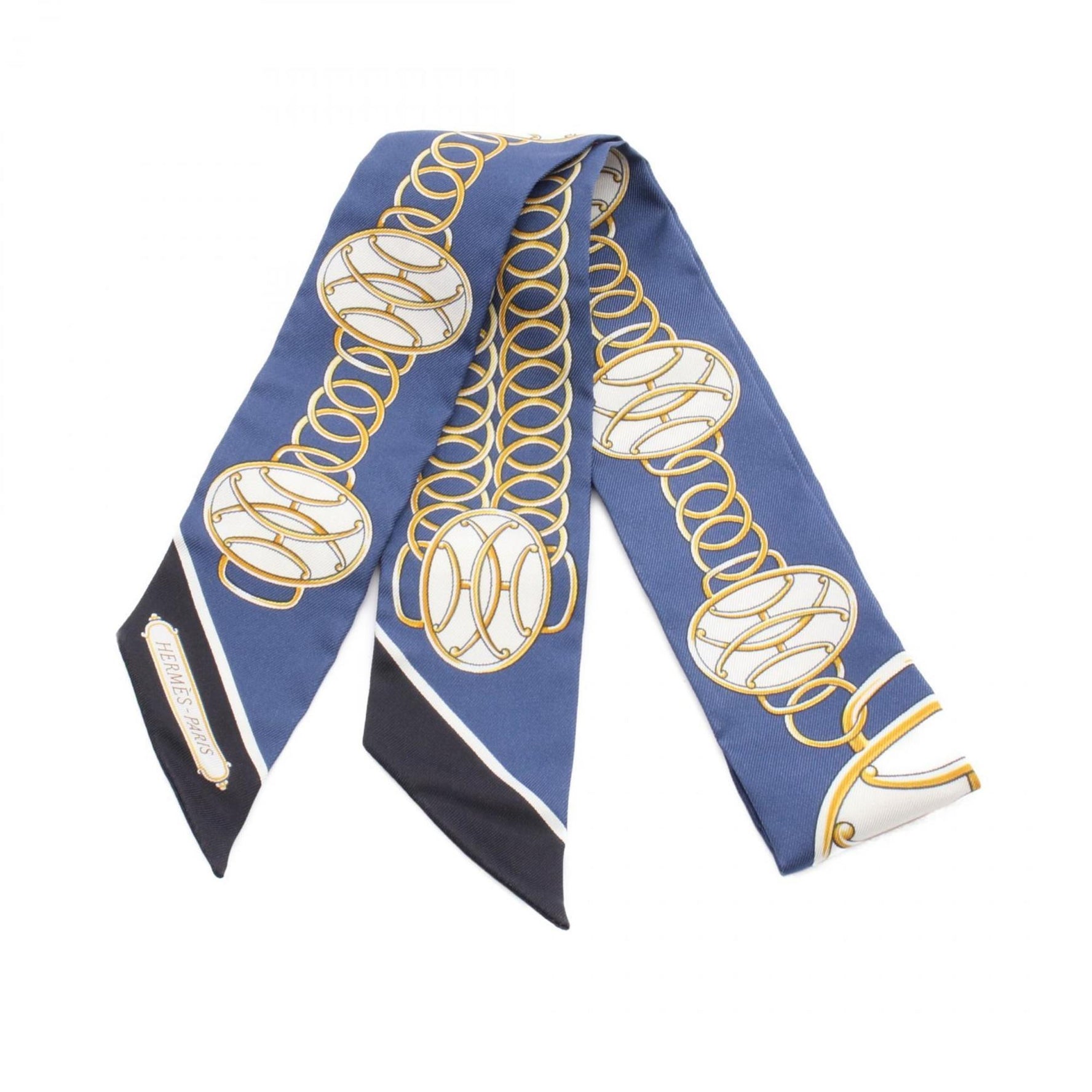 Hermes Twilly LIFT PROFILE Scarf Silk Navy Multicolor