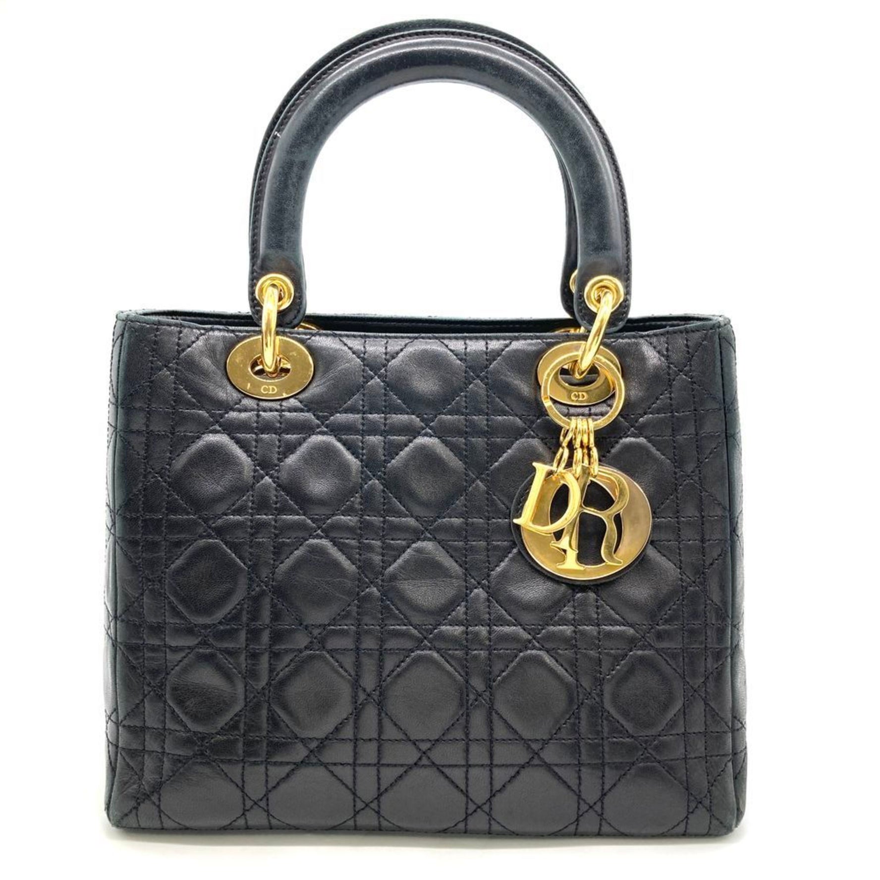 Christian Dior Dior Lady Handbag Leather