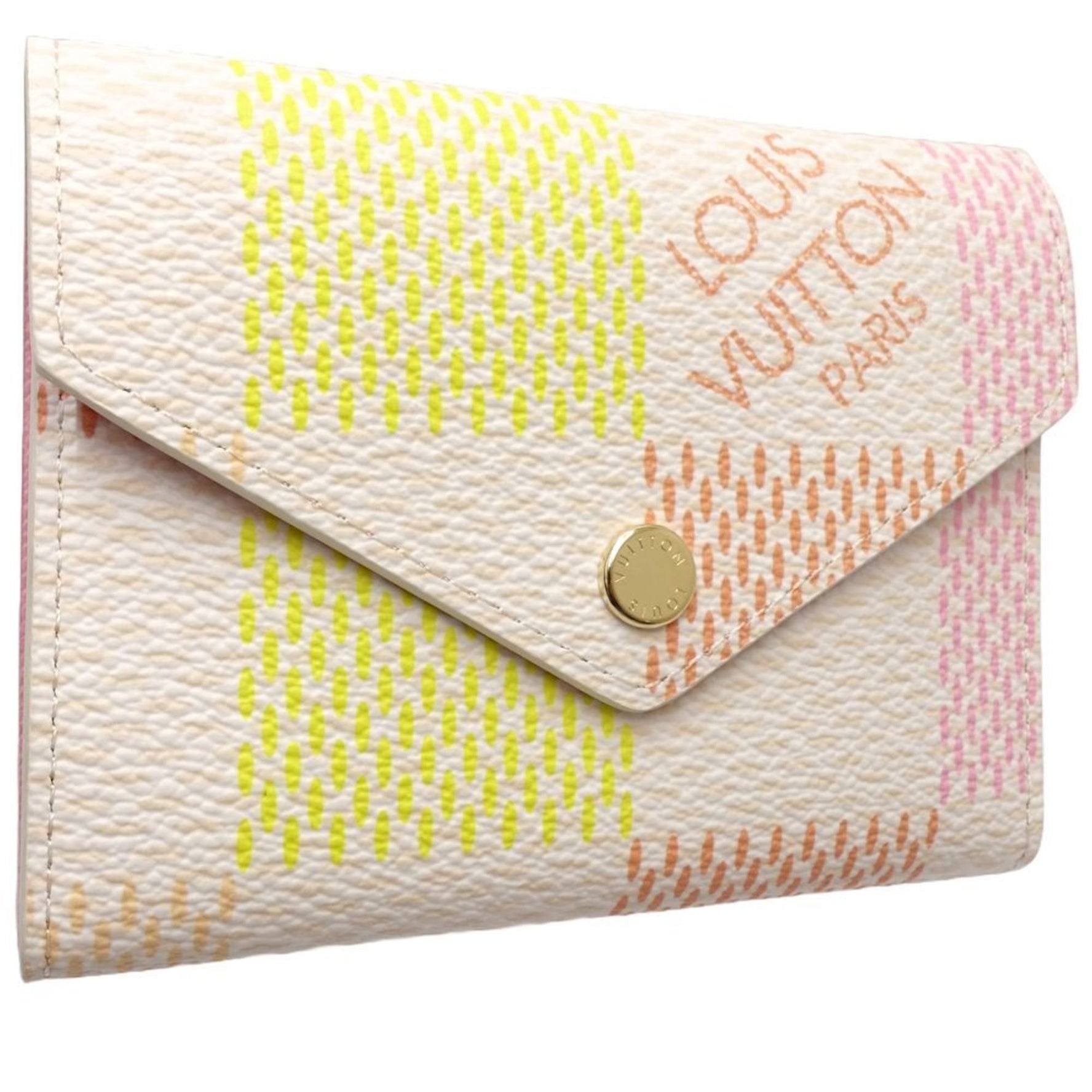 Louis Vuitton Tri-fold Wallet Portefeuille Victorine Damier Licious Peche Multicolor