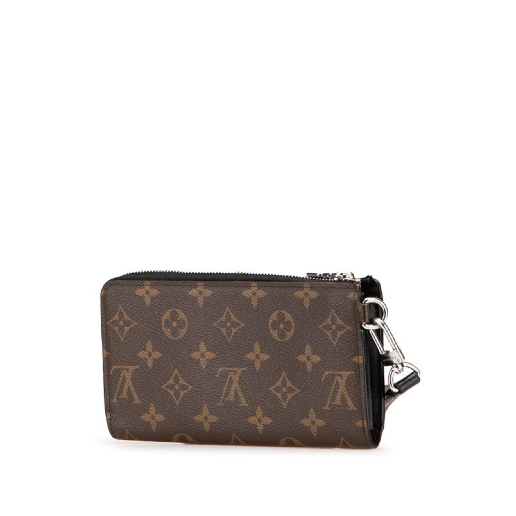 Louis Vuitton Monogram Macassar Zippy Dragonne L-shaped Zipper Long Wallet Brown and Black Leather