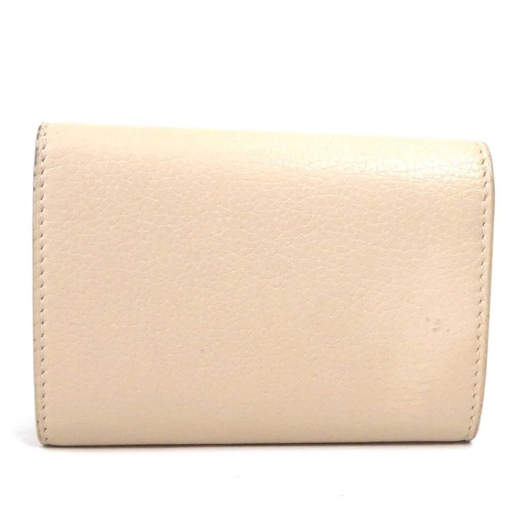 Saint Laurent key case leather light beige men's