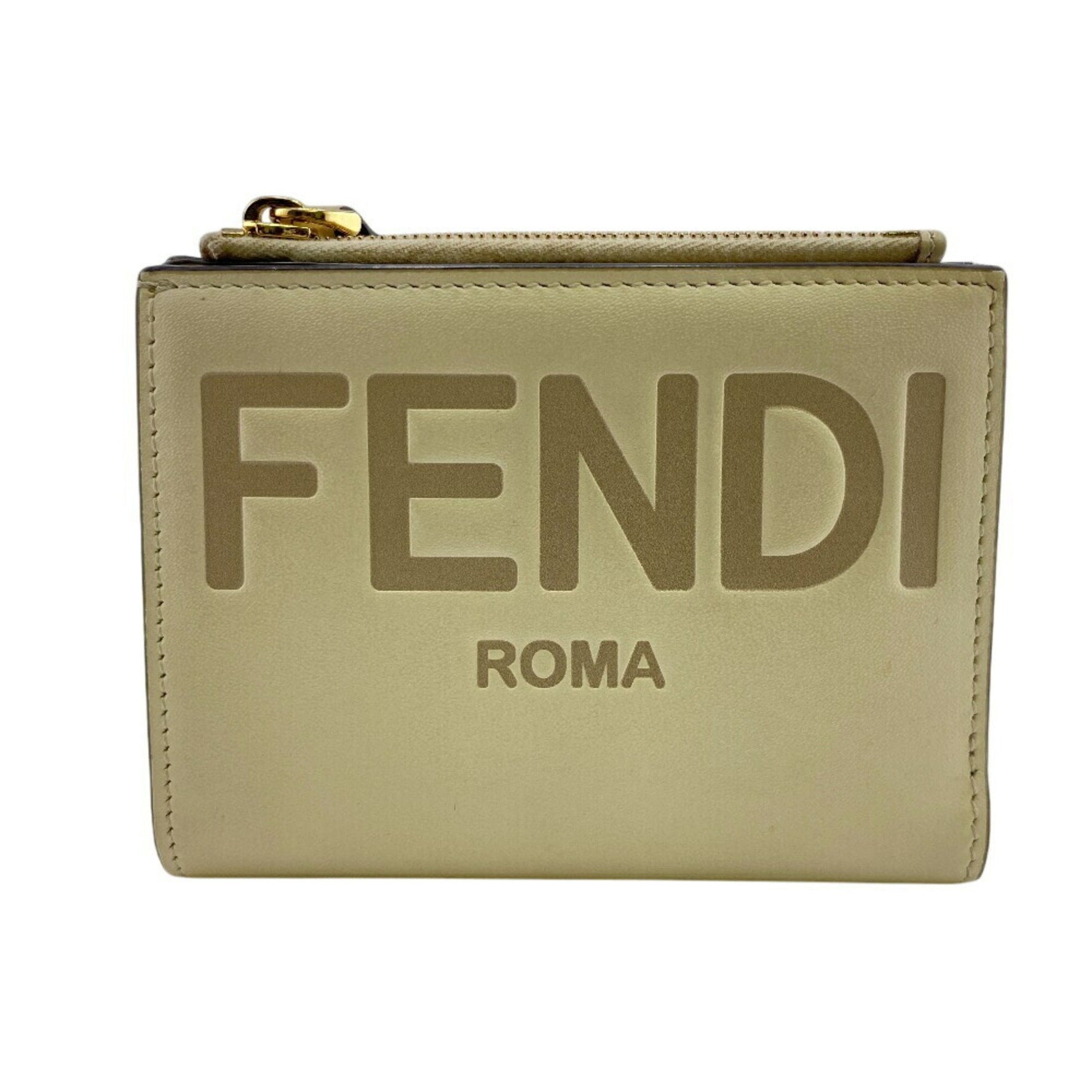 FENDI Compact Wallet Embossed Roma Bifold