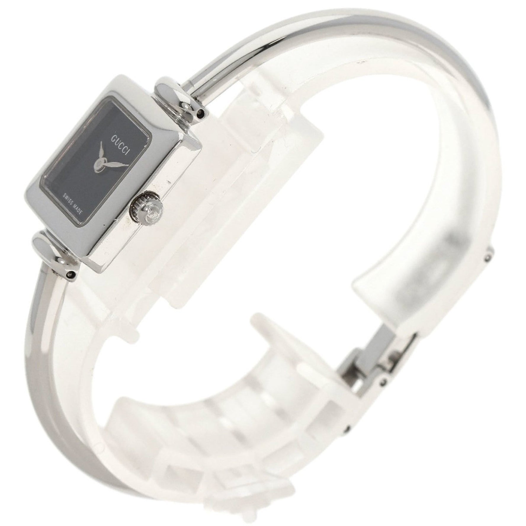 Gucci Square Face Watch Stainless Steel SS Ladies