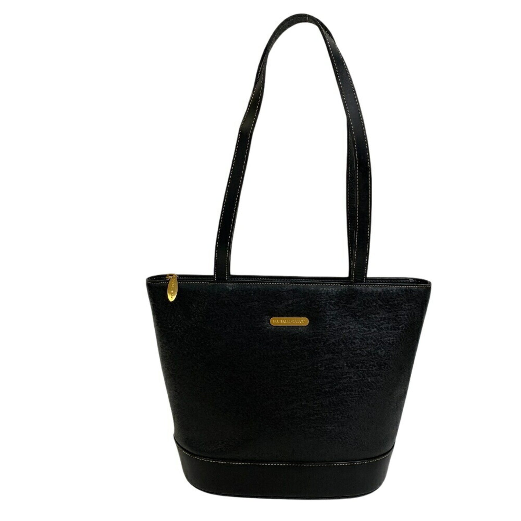BURBERRY handbag plate nova check tote bag black
