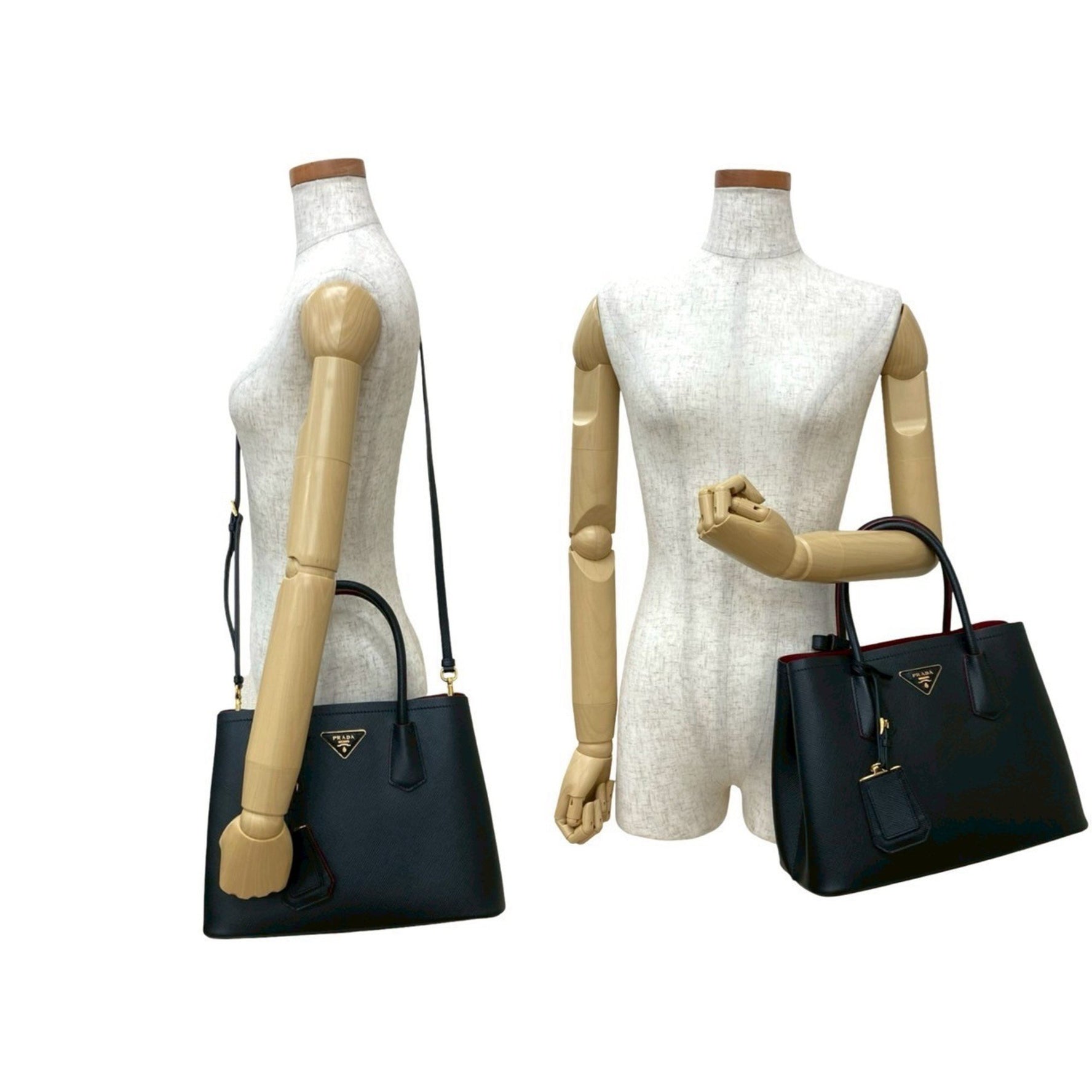 PRADA Triangle Logo Hardware Saffiano Leather Handbag Tote Bag Shoulder