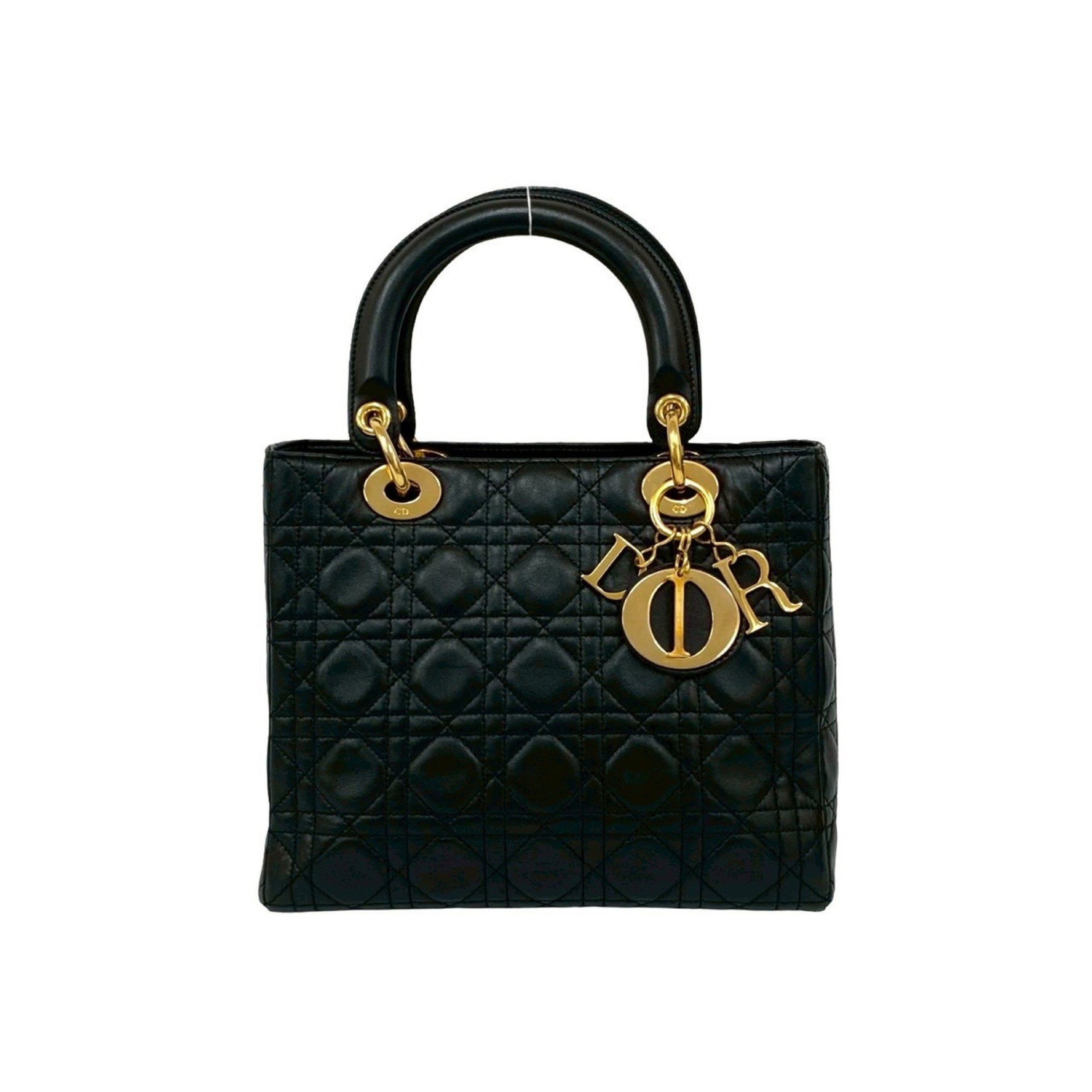 Christian Dior Lady Cannage Stitch Leather Handbag/Mini Tote Bag