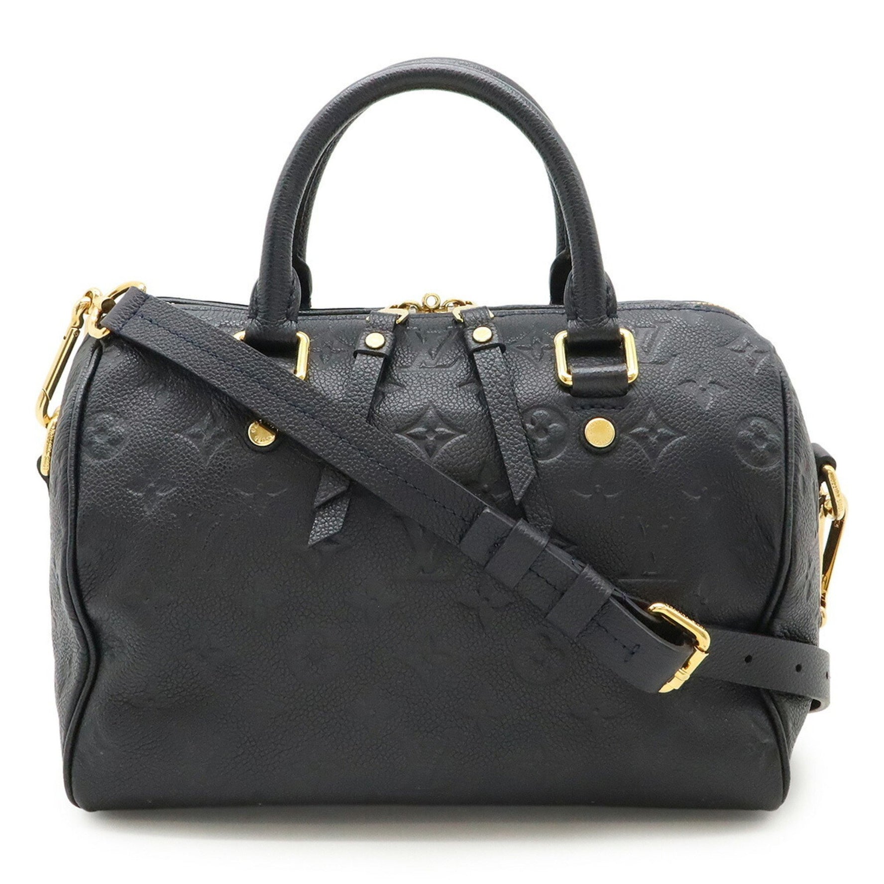 Louis Vuitton Monogram Empreinte Speedy Bandouliere 25 Handbag/Shoulder Bag Navy