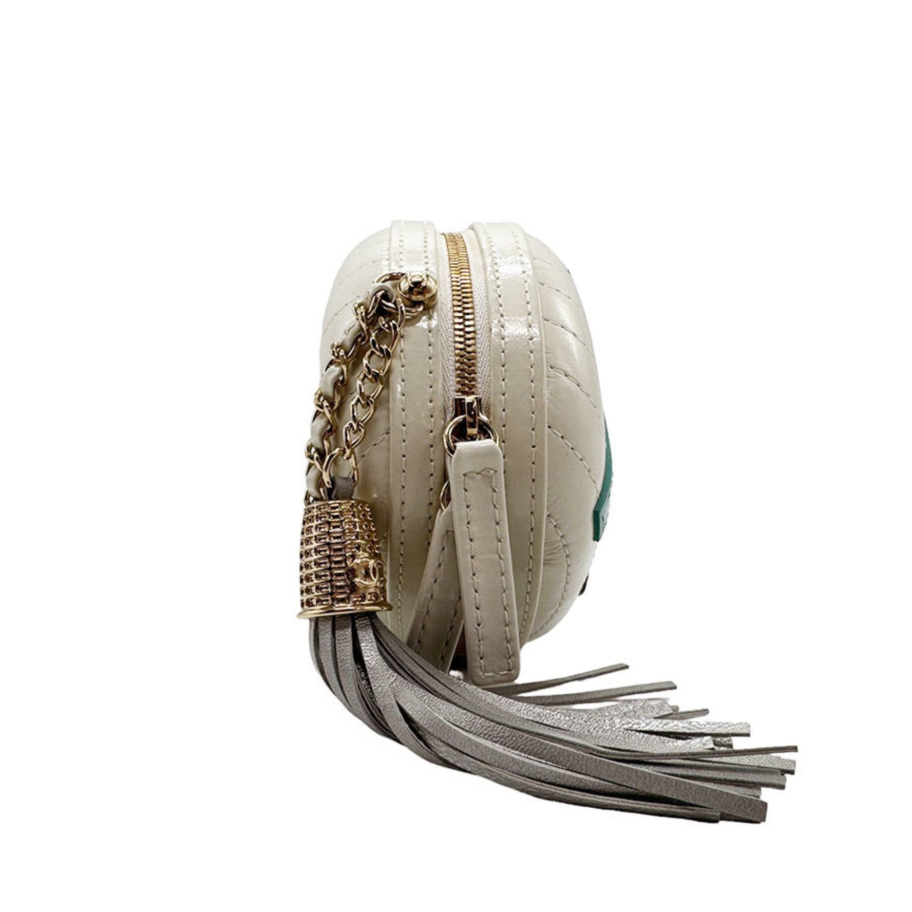 CHANEL Shoulder Bag LA PAUSA Leather Off-White Multi-Color Gold