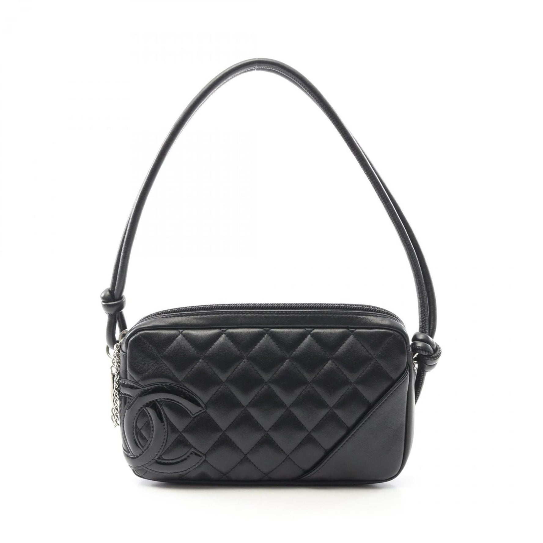 CHANEL Cambon Line Handbag, Leather Patent Leather
