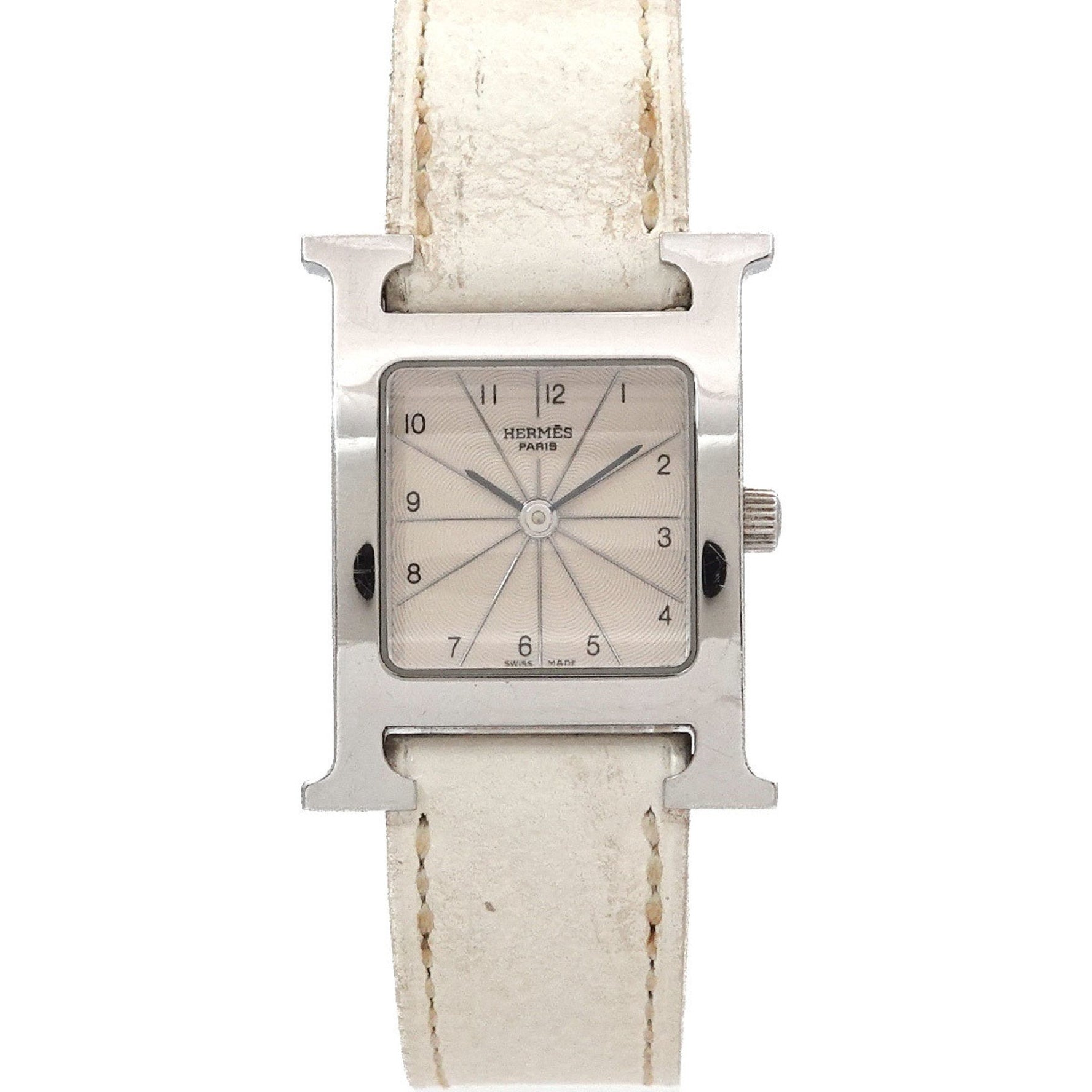 Hermès H Watch 210 Ivory White Quartz