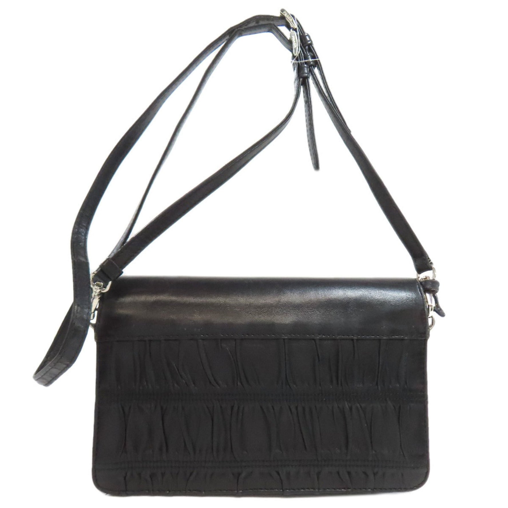 Prada gathered leather shoulder bag