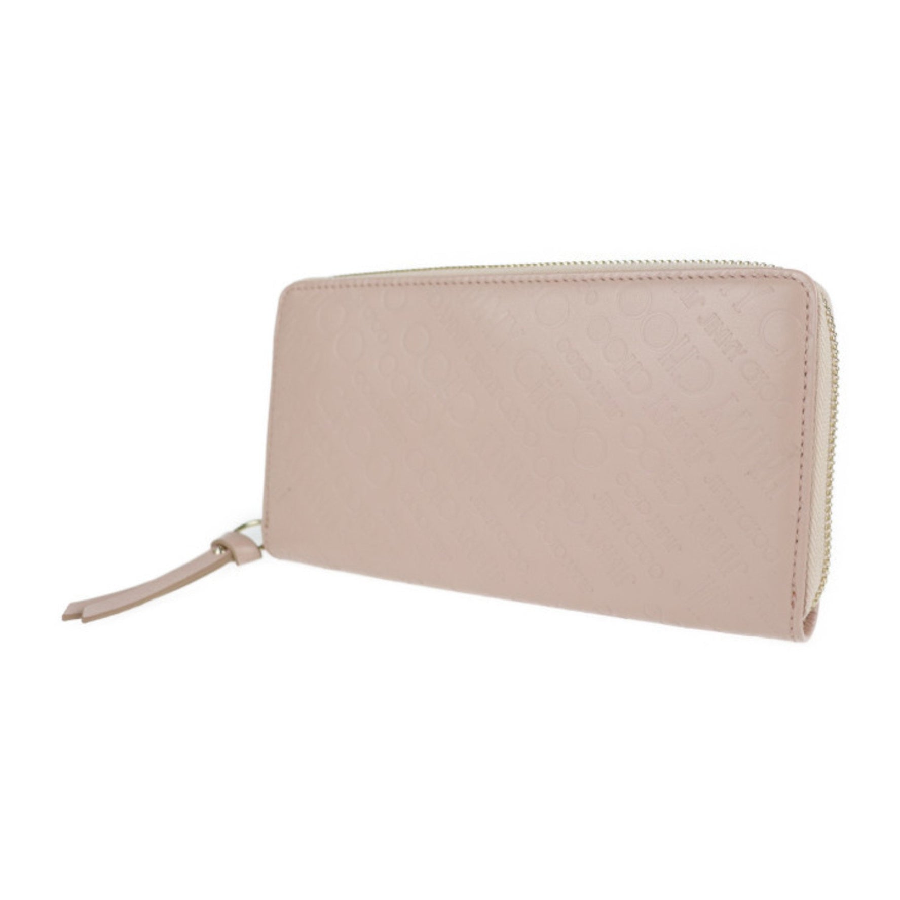 Jimmy Choo PIPPA OLEL Long Wallet Embossed Leather Powder Round Zip