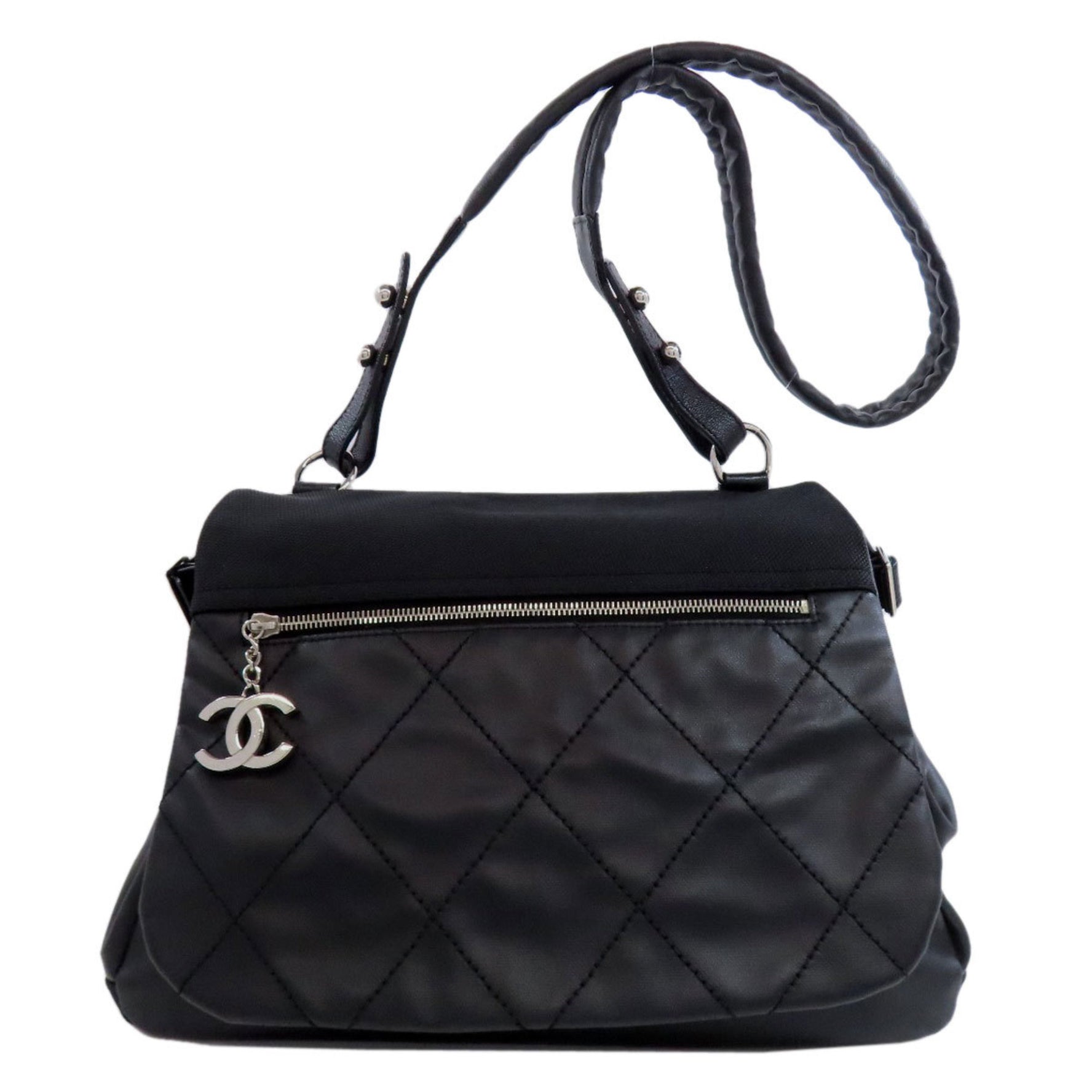 CHANEL Paris Biarritz Shoulder Bag, Coated Canvas