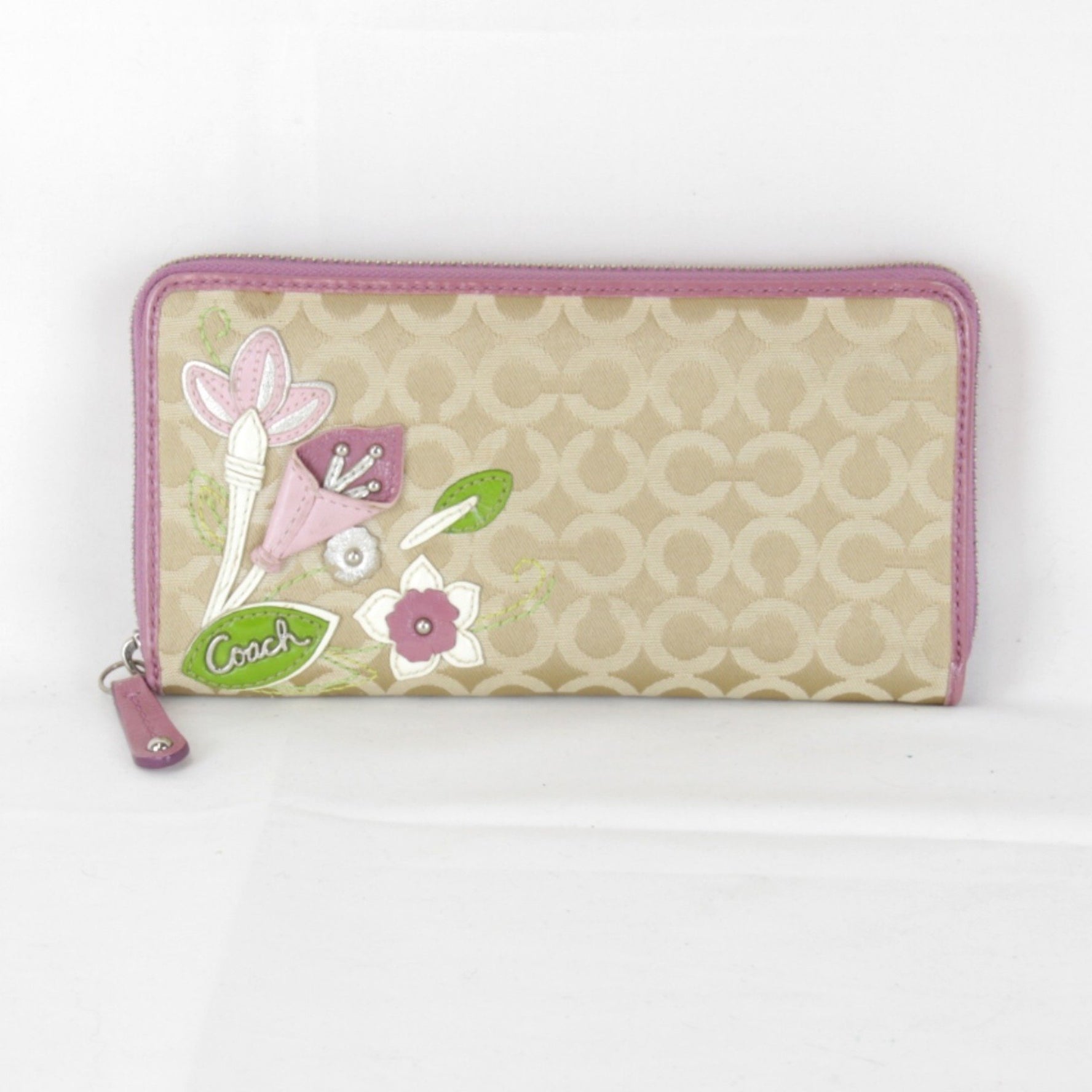 COACH Op Art Round Zip Wallet Long Canvas