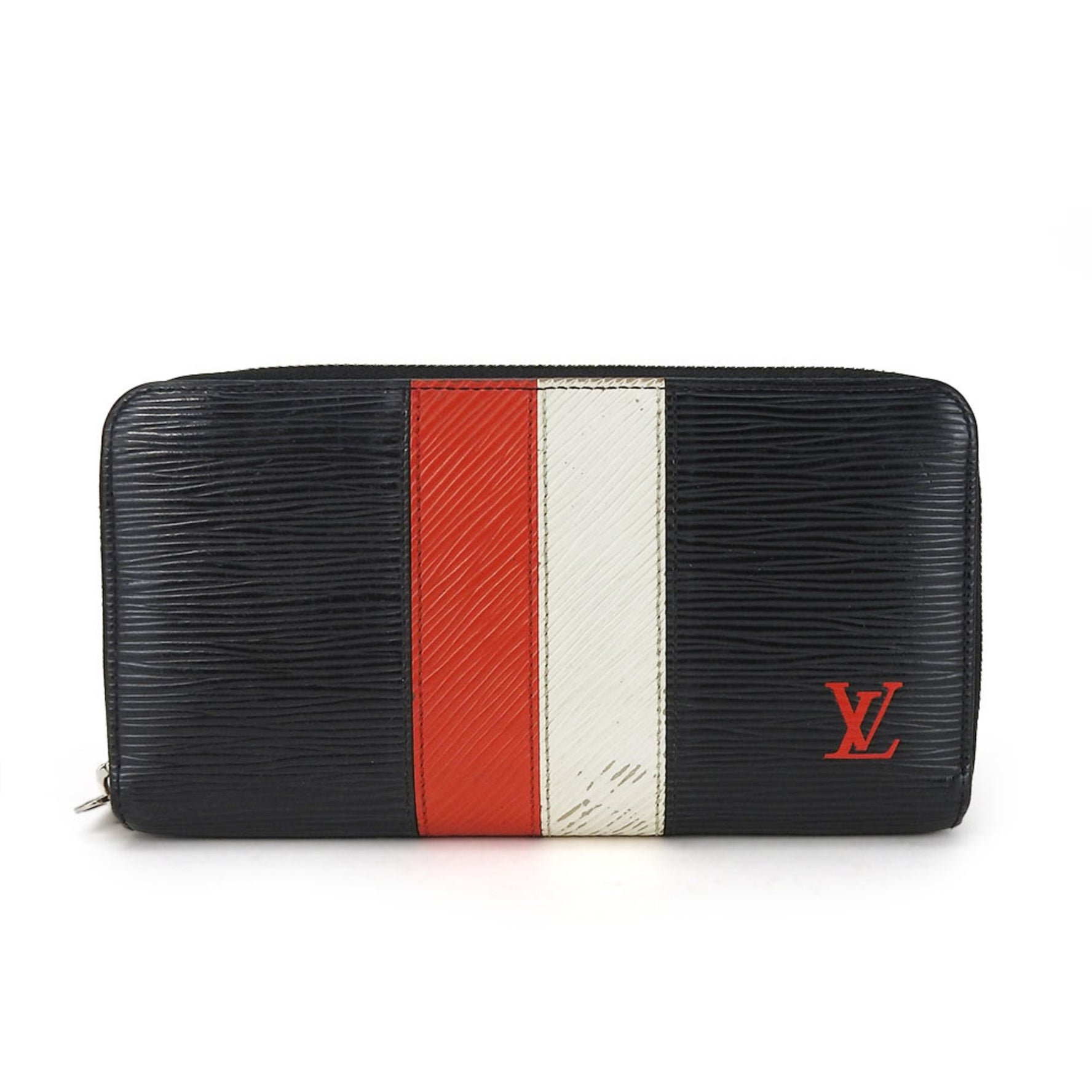 Louis Vuitton Long Wallet Zippy Epi Leather Black Red White Round Accessory Women Men