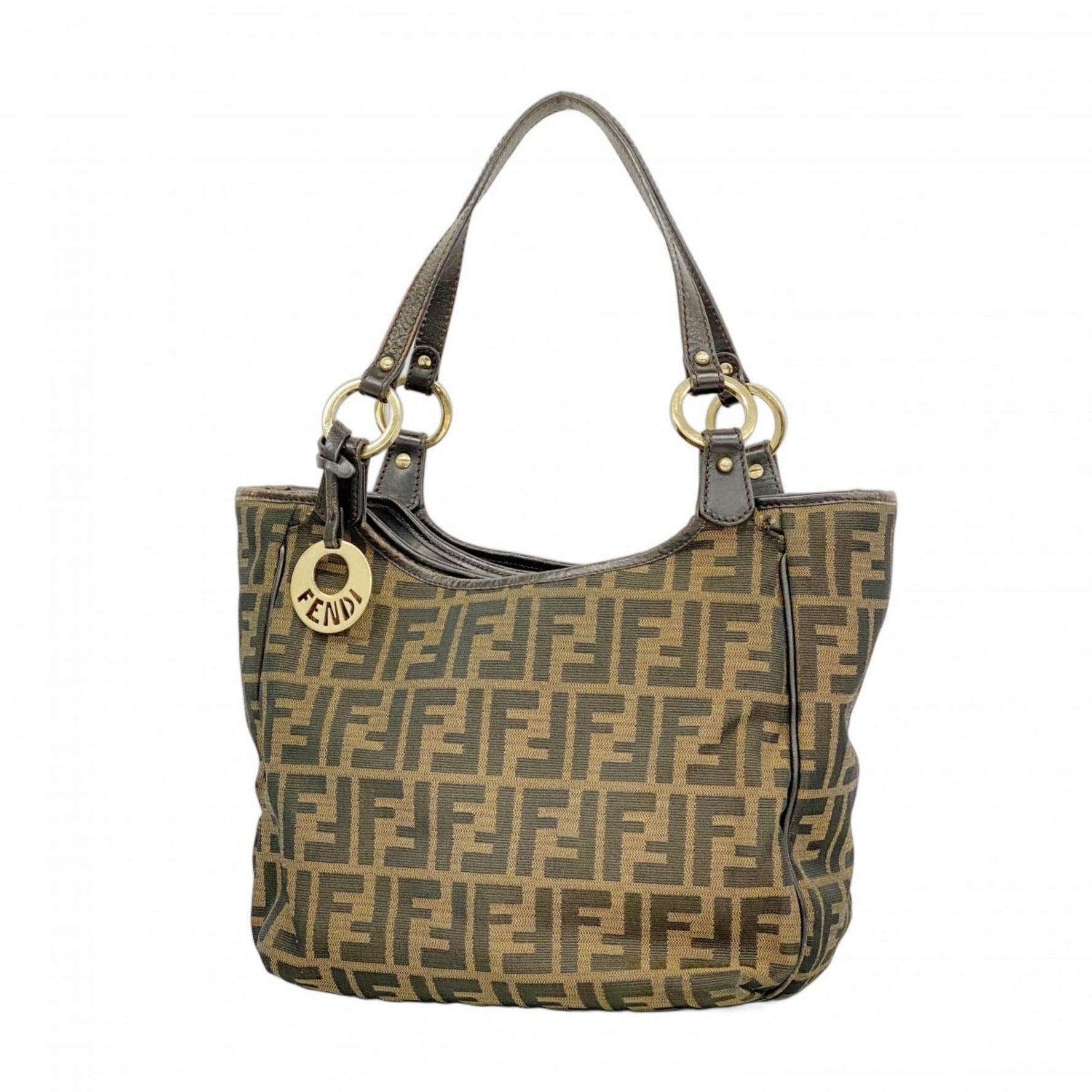 Fendi Zucca nylon canvas tote bag in and champagne