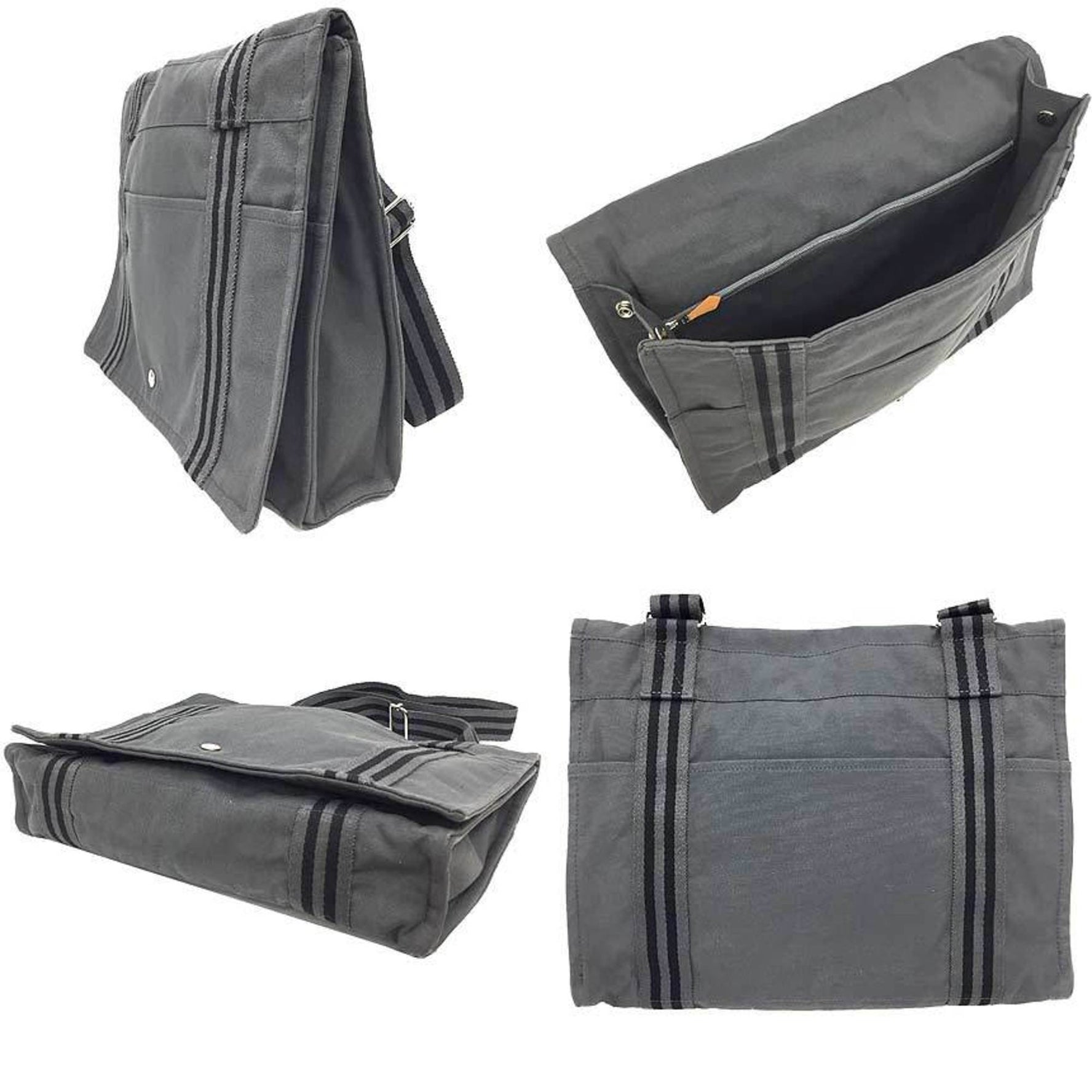 HERMES Foule Toubasas MM Shoulder Bag Canvas