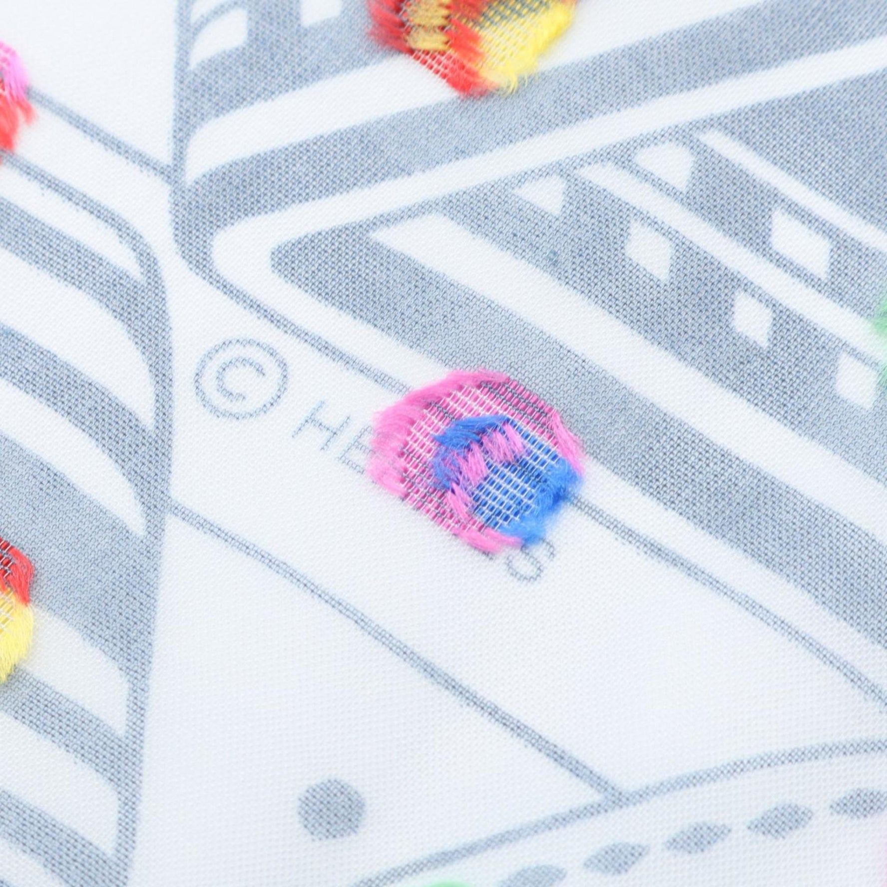 Hermès HERMES Carré 60 Muslin Scarf "SANGLES EN ZIGZAG BANDANA" Silk Blue/Multicolor