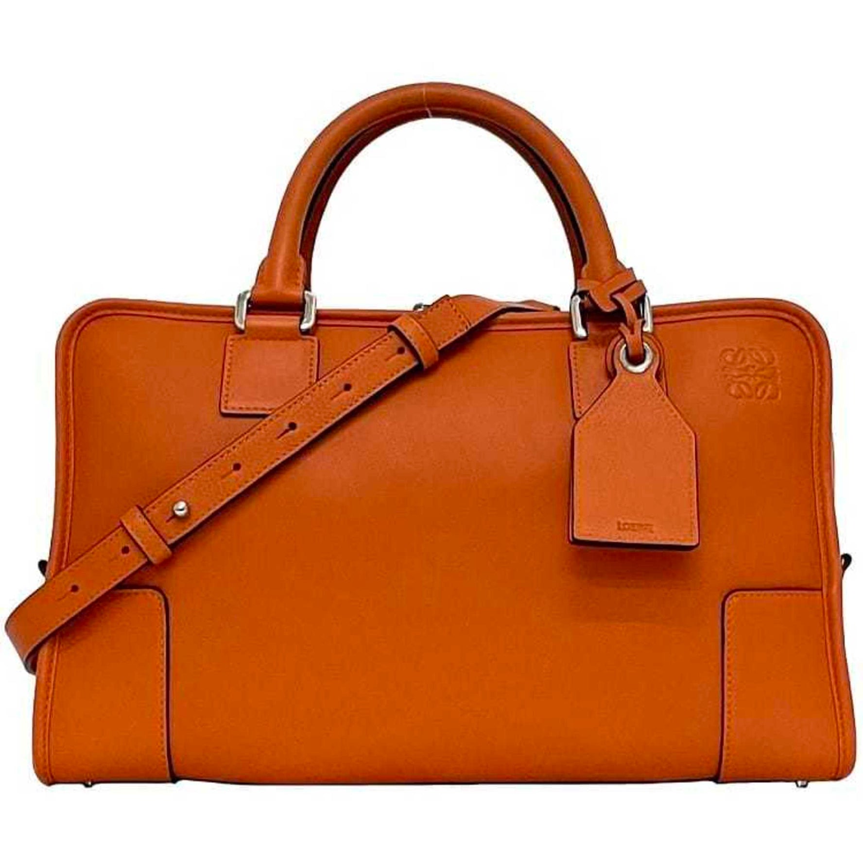 LOEWE Bag Amazona 36 Anagram Leather Handbag Crossbody Name Tag Genuine Engraved