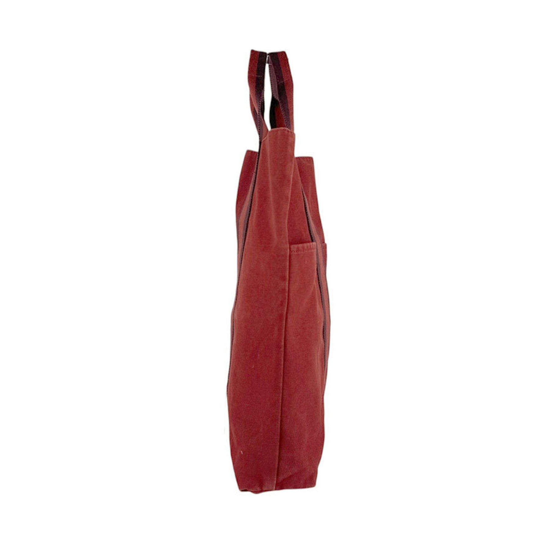Hermes Hermès handbag tote bag, Foule To Cabas cotton, red-brown