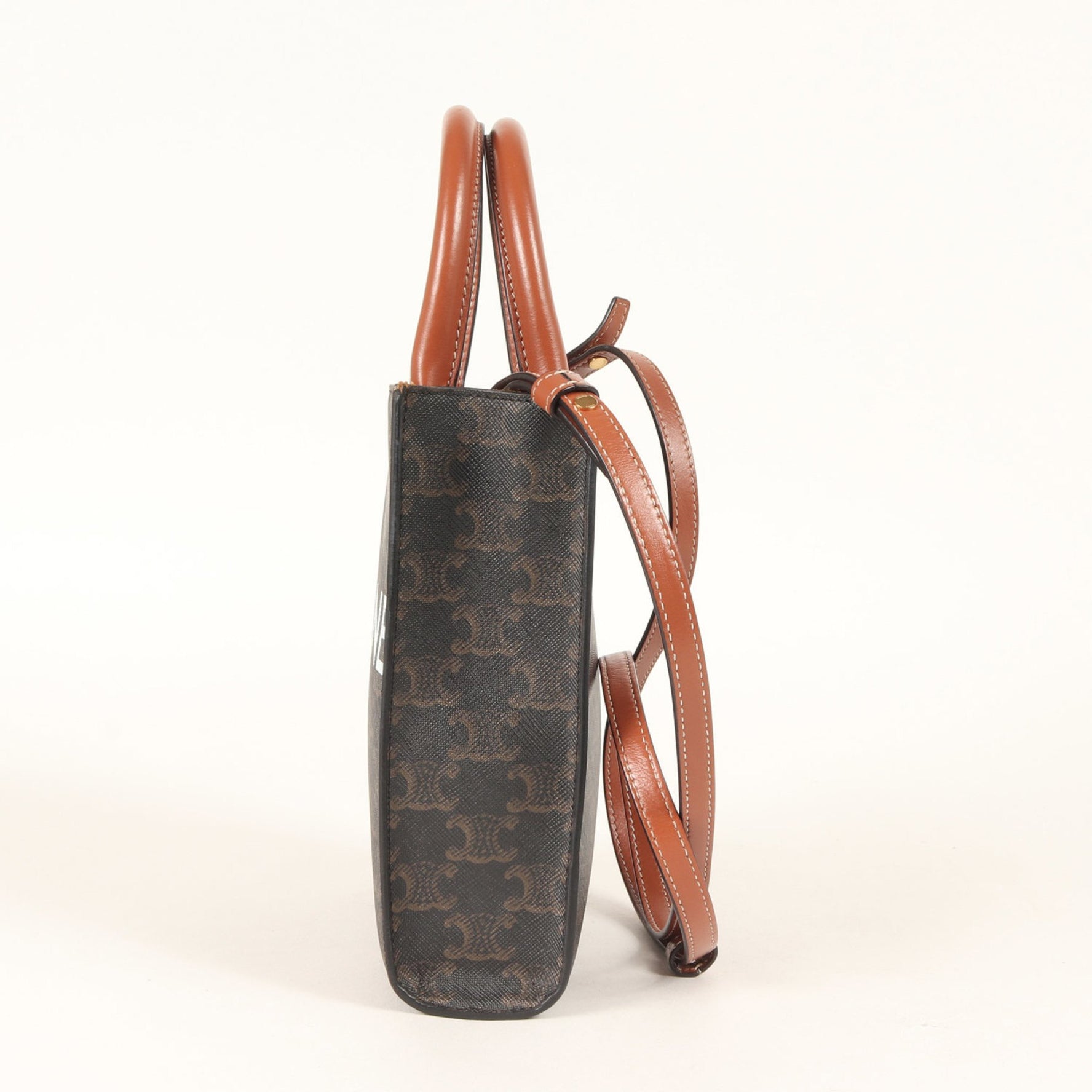 CELINE Mini Vertical Triomphe Canvas Bag, Current Model