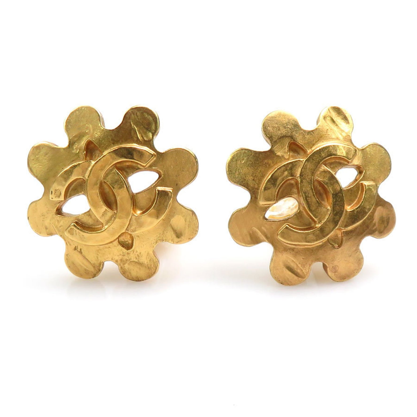 CHANEL Coco Mark Metal Earrings