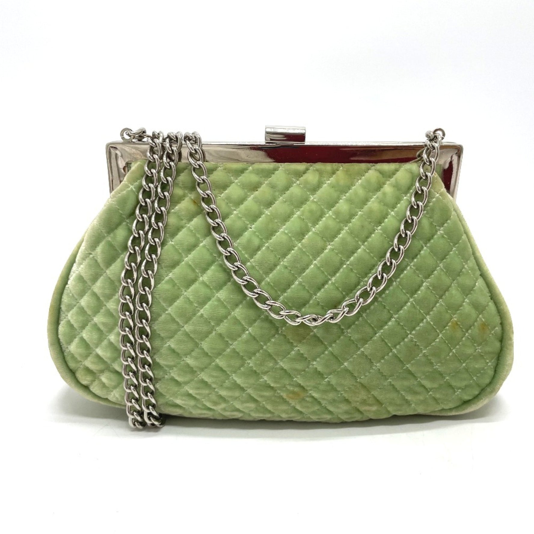 Chanel CC Mark Kisslock Bag Chain Shoulder Bag x SilverHardware