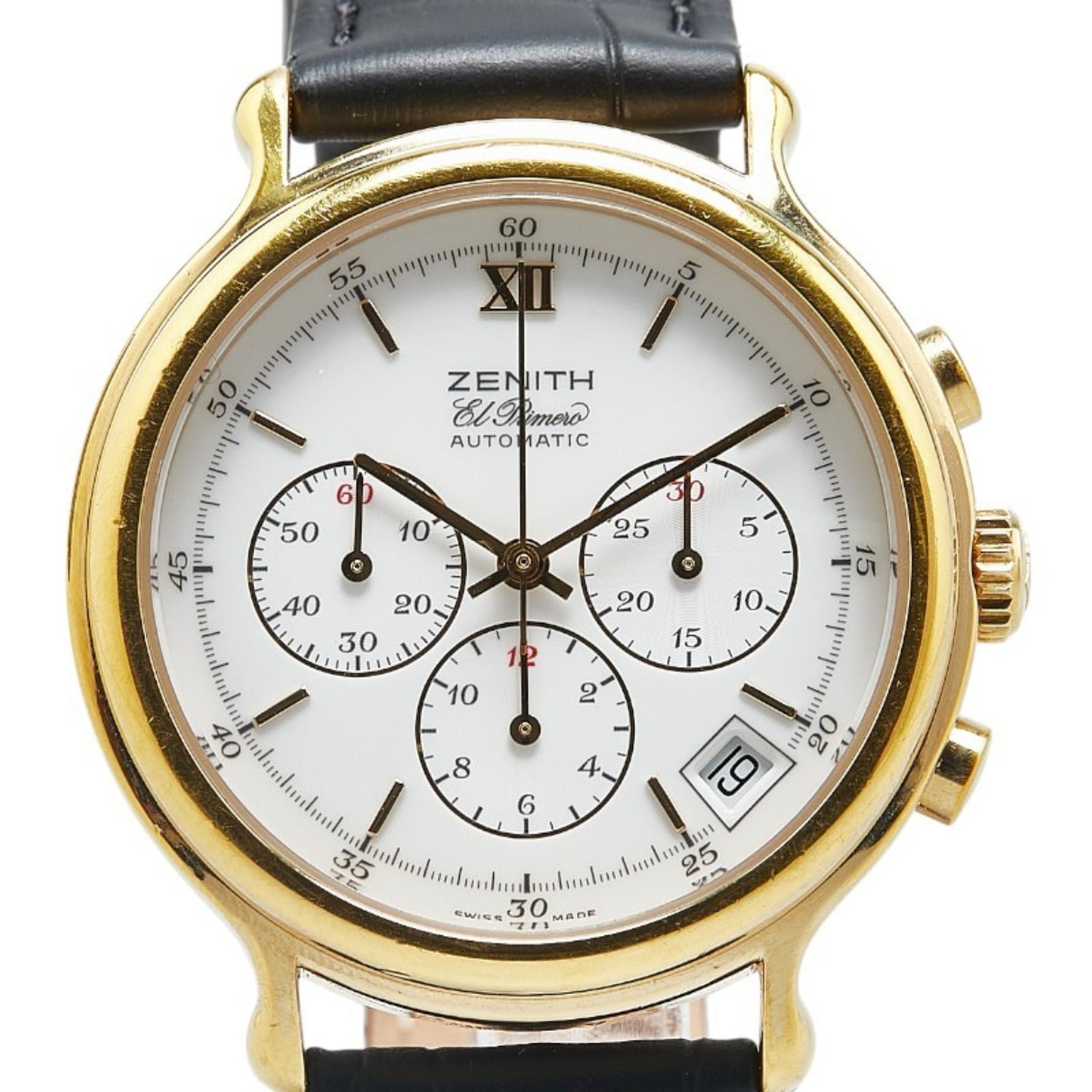 Zenith El Primero Watch 20.0140.400 Automatic White Dial Stainless Steel Leather Men's ZENITH