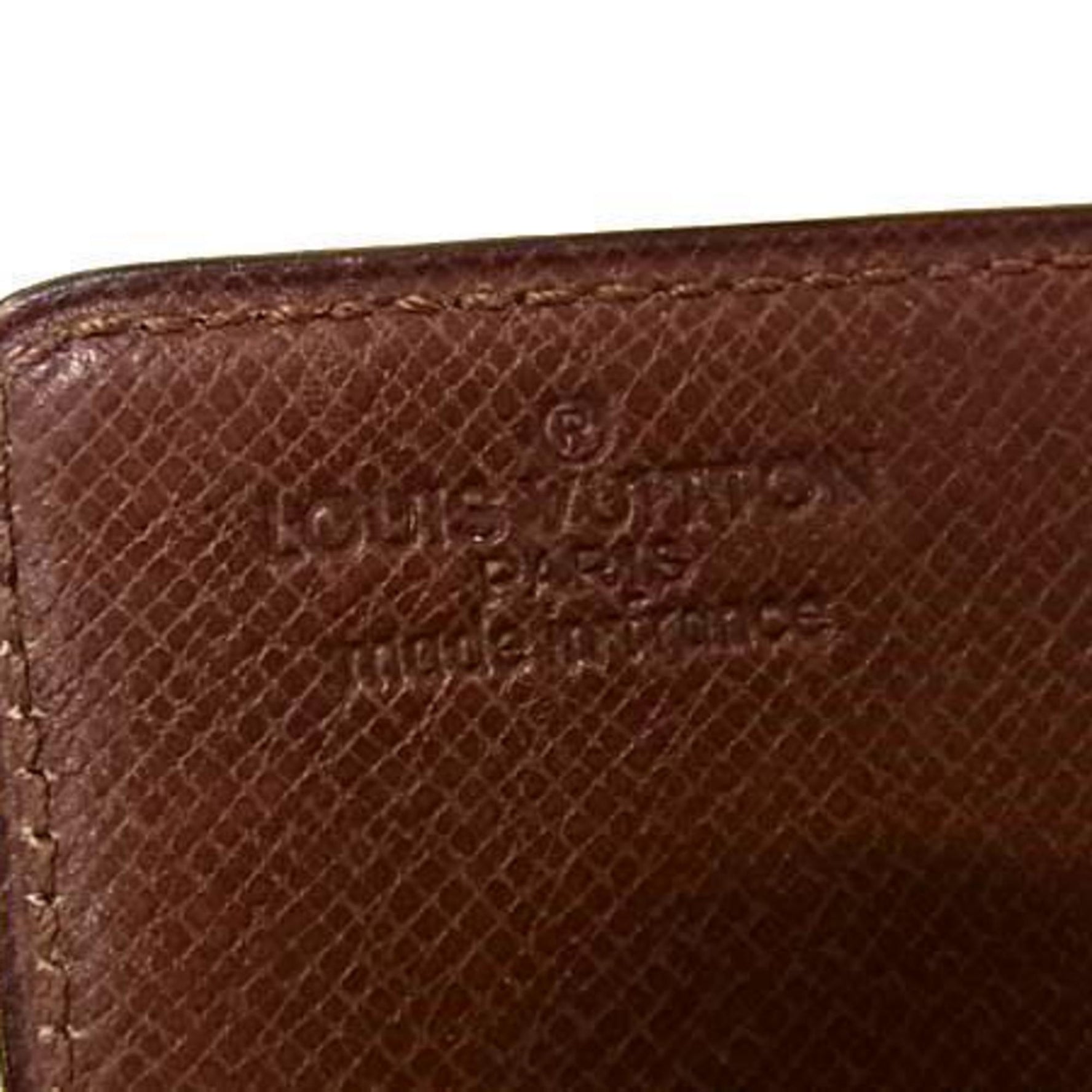 LOUIS VUITTON Monogram Porte Chequier Double Wallet Brown Leather Bifold