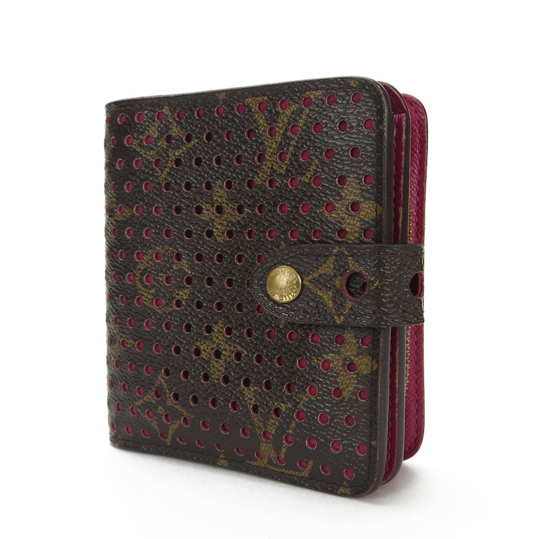 Louis Vuitton Wallet Compact Zip Monogram Perfo Fuchsia LV Vuitton Magenta