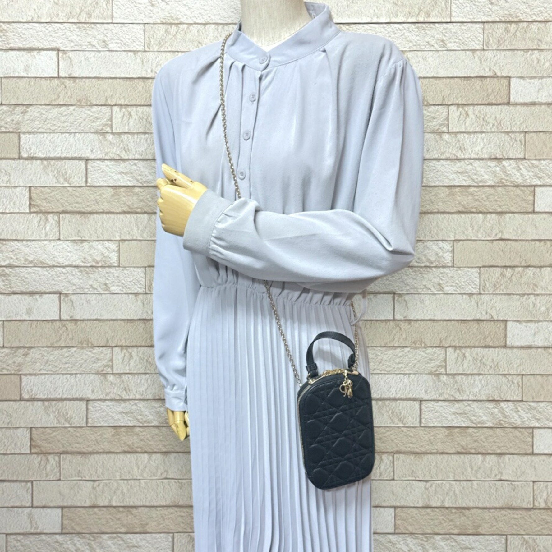 Christian Dior Dior Lady Corin Cannage Shoulder Bag in Lambskin with Chain Phone Holder