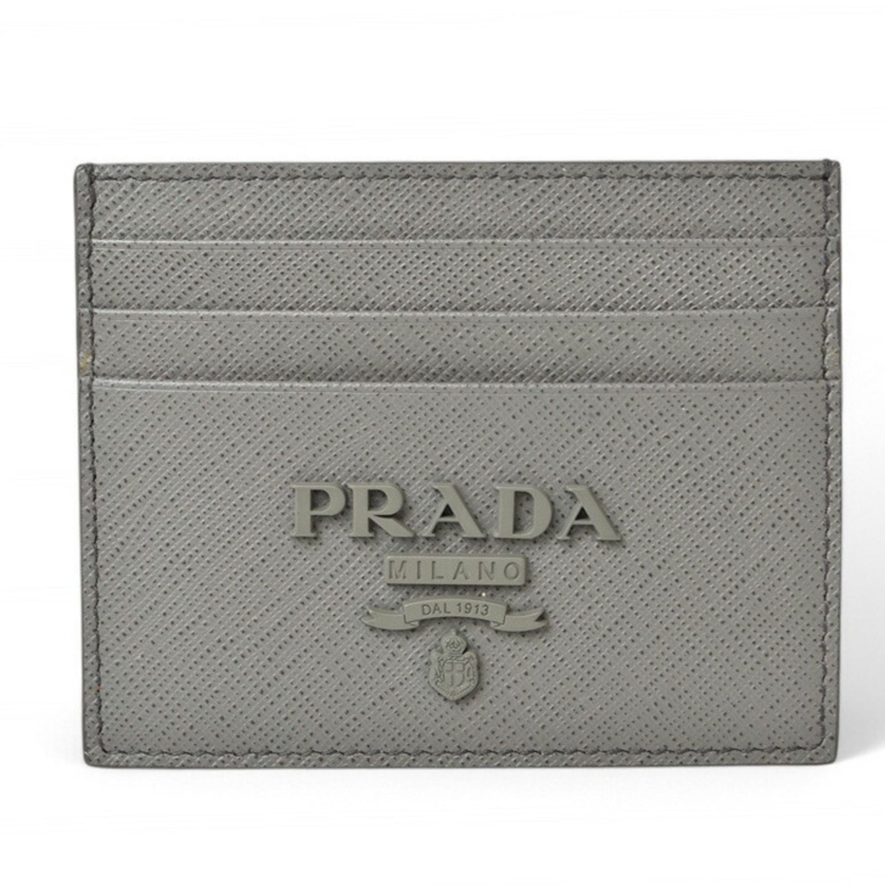 Prada Card Case Business Holder SAFFIANO Saffiano Light Grey