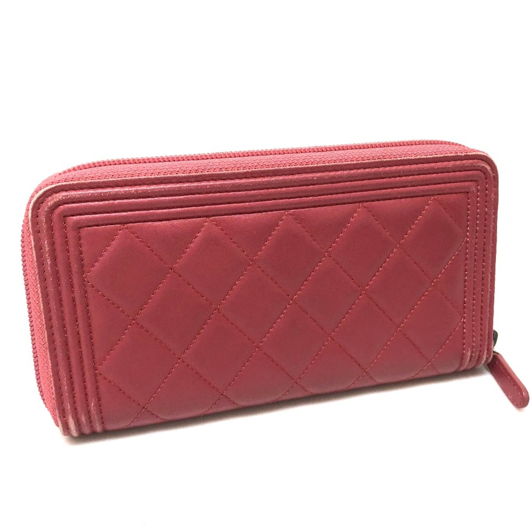 Chanel Boy Zip Around Long Wallet Long Wallet Rose