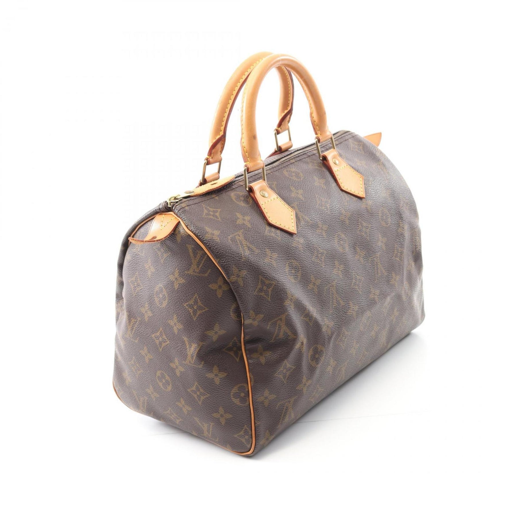 Louis Vuitton Speedy 30 Monogram Handbag in Coated Canvas and Leather, Brown