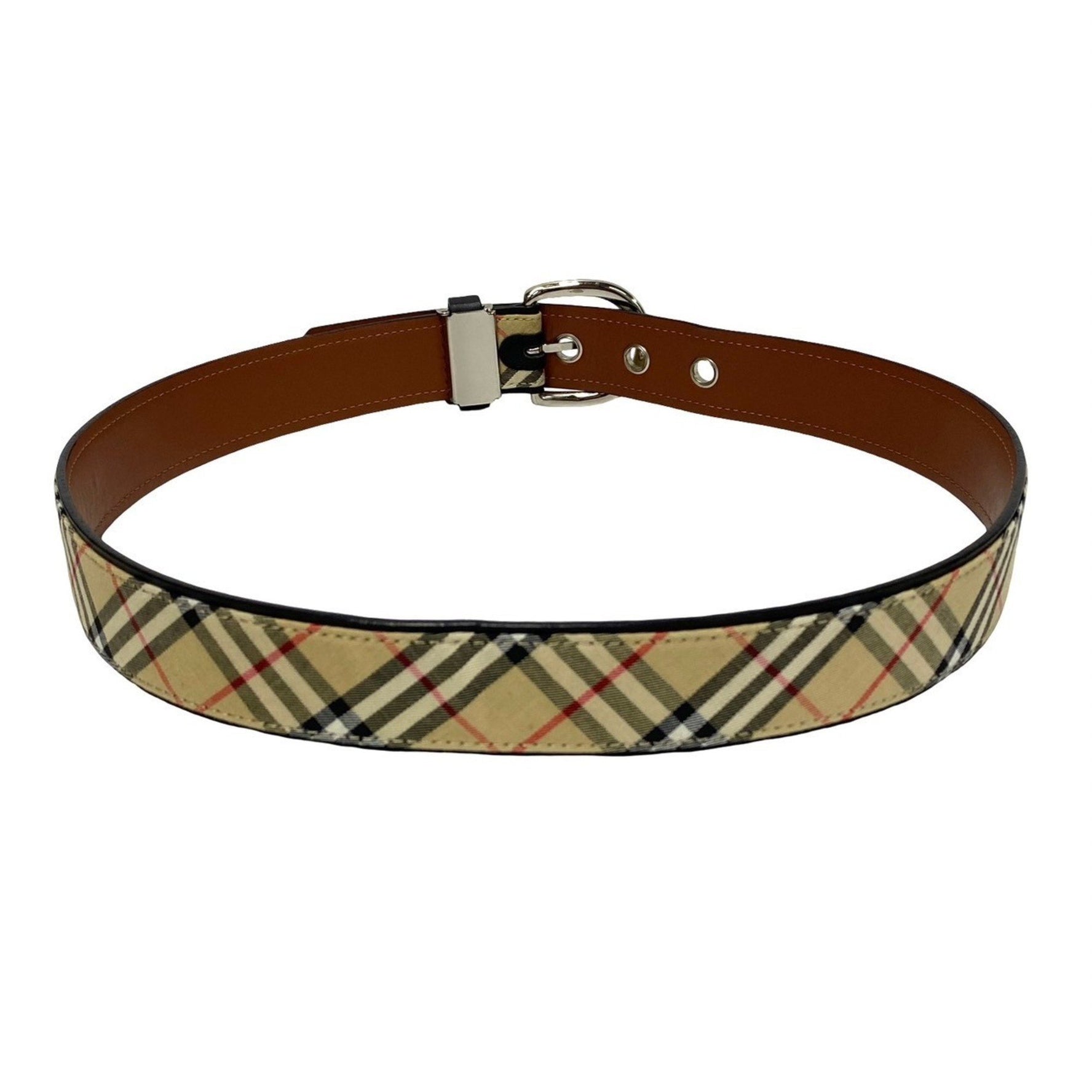 BURBERRY Nova Check Canvas Leather Belt Golf
