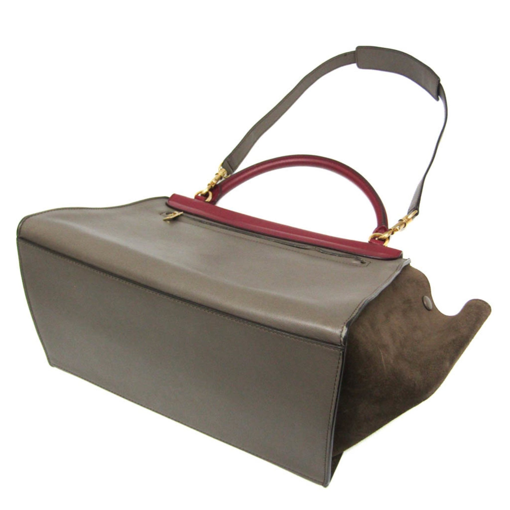 Celine Trapeze Leather,Suede Handbag,Shoulder Bag Brown,Gray,Red Color