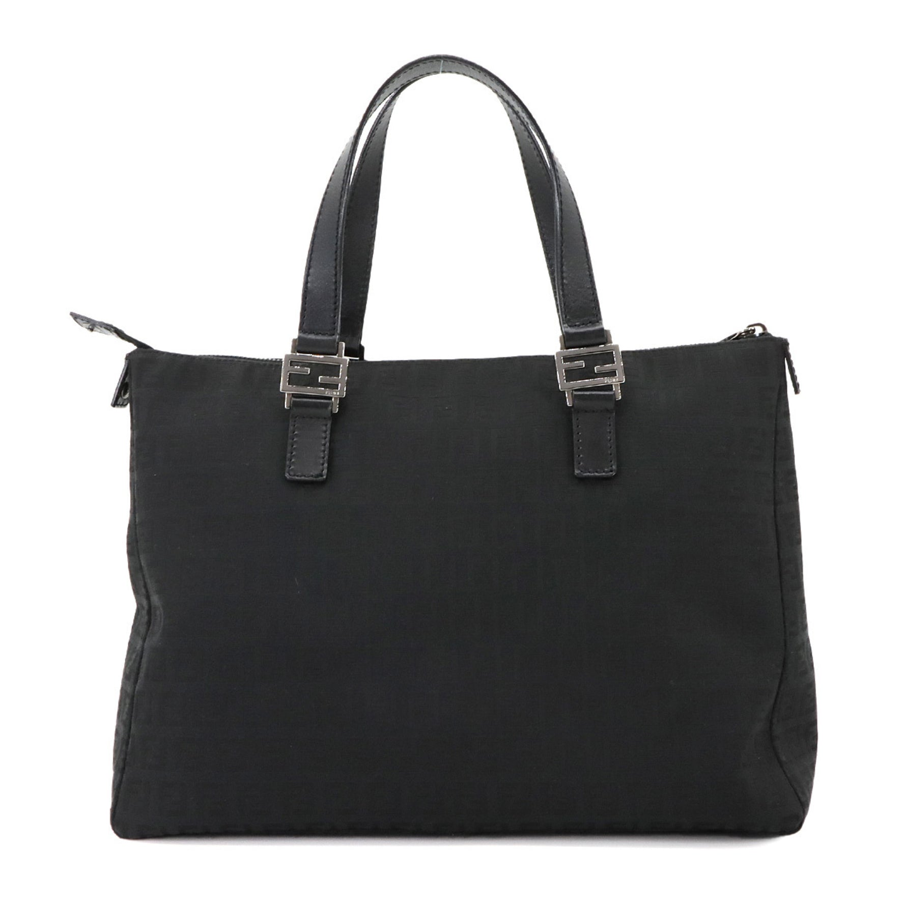 Fendi Zucchino Tote Bag, canvas and leather, with silver hardware