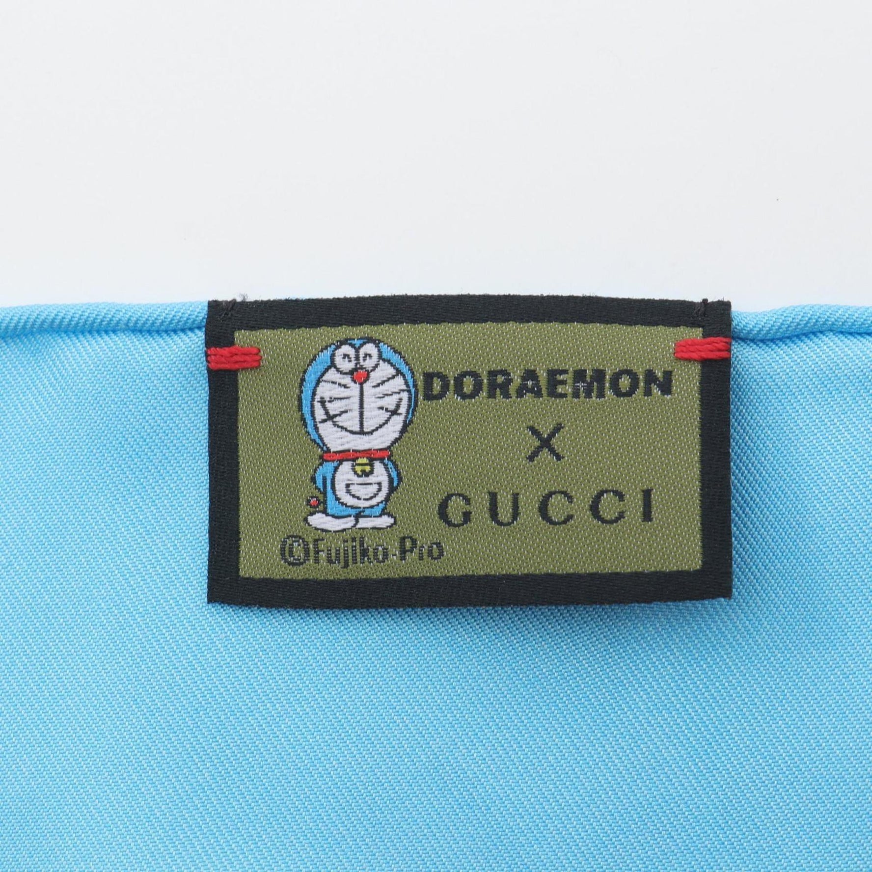 Gucci x Doraemon Silk Scarf in Multicolored Blue