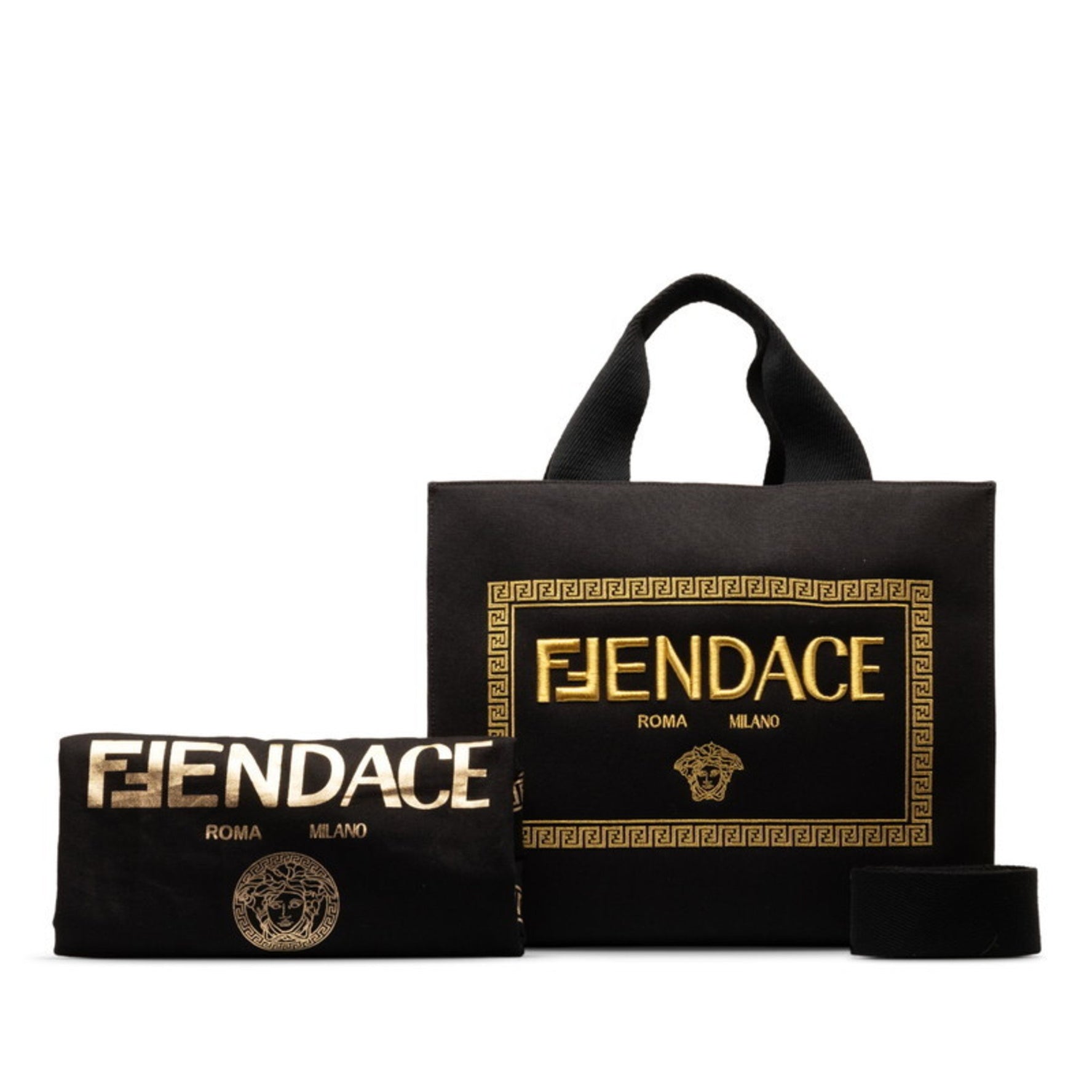 FENDACE La Medusa Tote Bag Shoulder Canvas FENDI