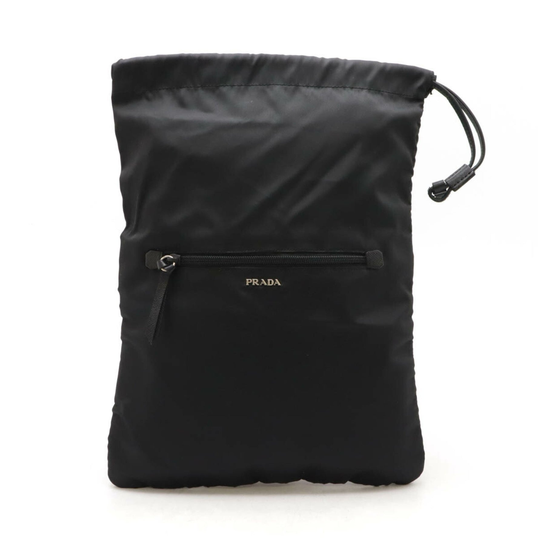 PRADA Pouch Multi Nylon Leather NERO Black