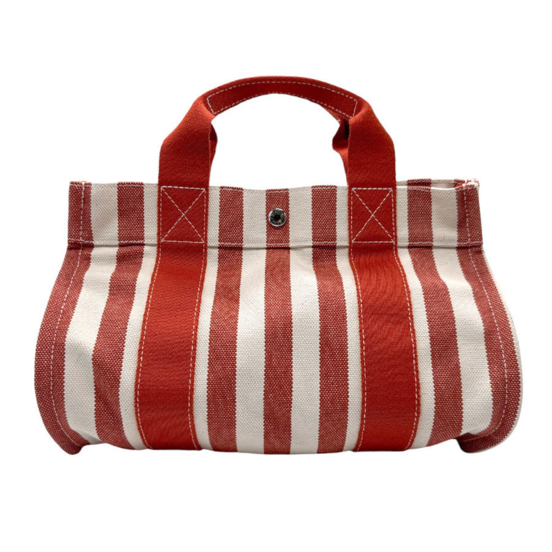 Hermes Handbag Cannes PM Canvas Red x White Men's