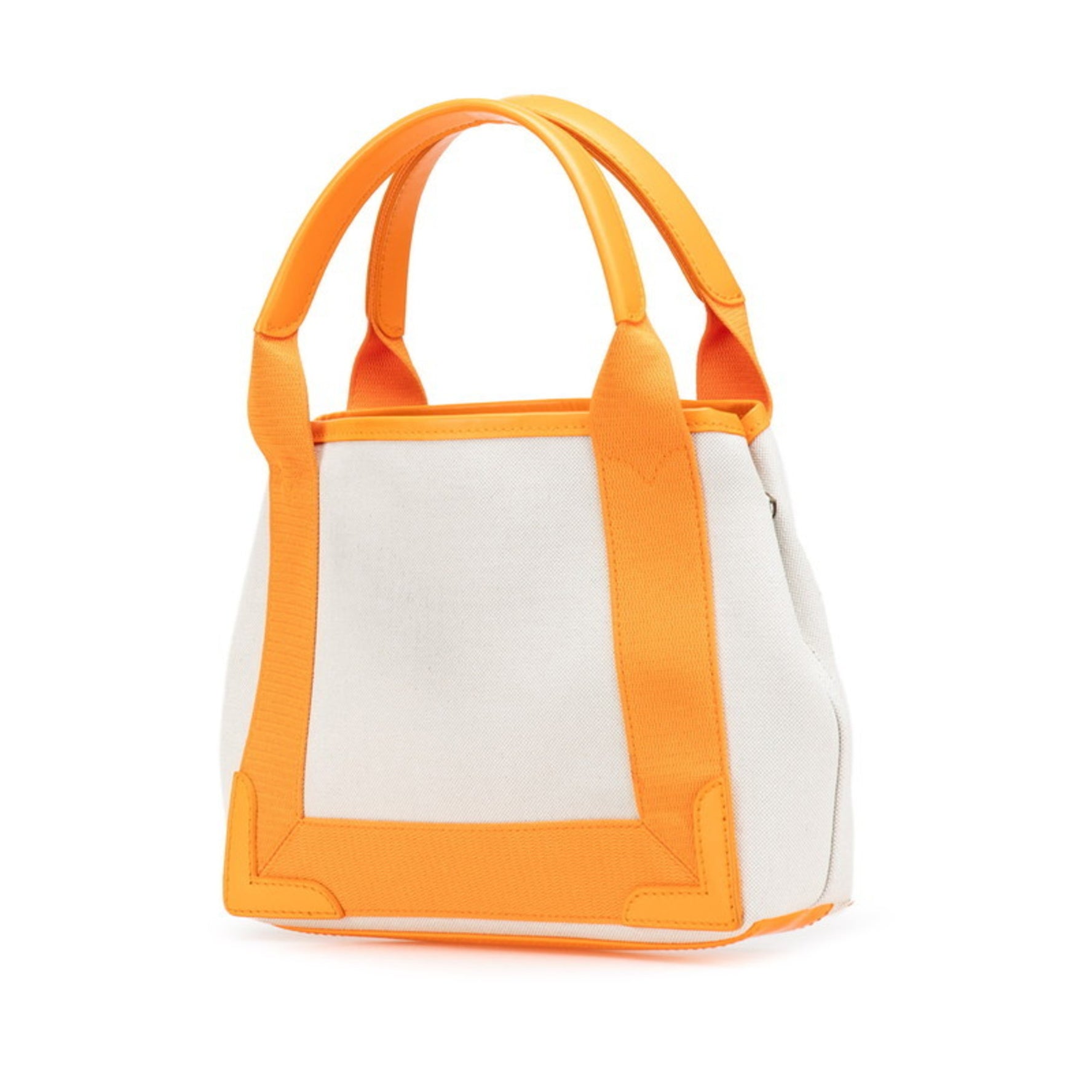 Balenciaga Navy Cabas XS Handbag/Shoulder Bag, Beige/Orange Canvas and Leather