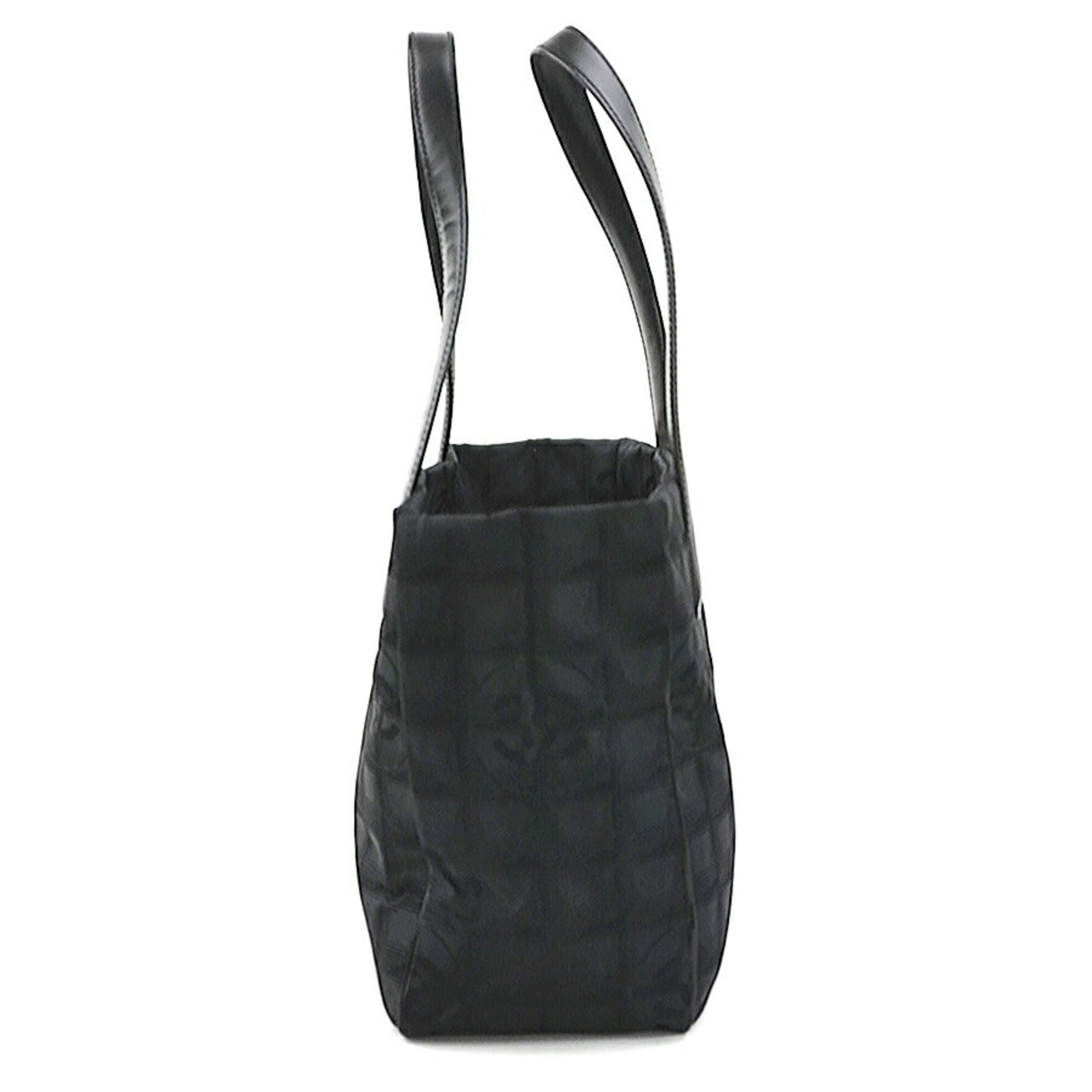 CHANEL Shoulder Bag Tote New Travel Line Nylon Jacquard Leather