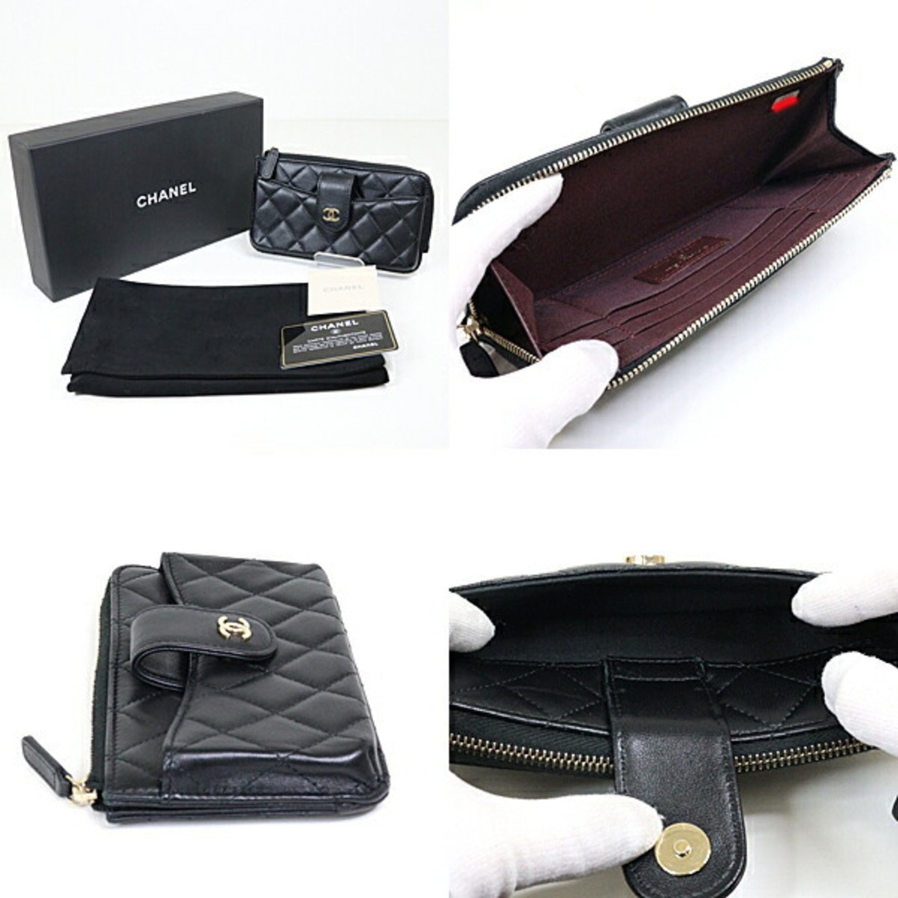 CHANEL Smartphone and Card Case Matelasse Lambskin 3