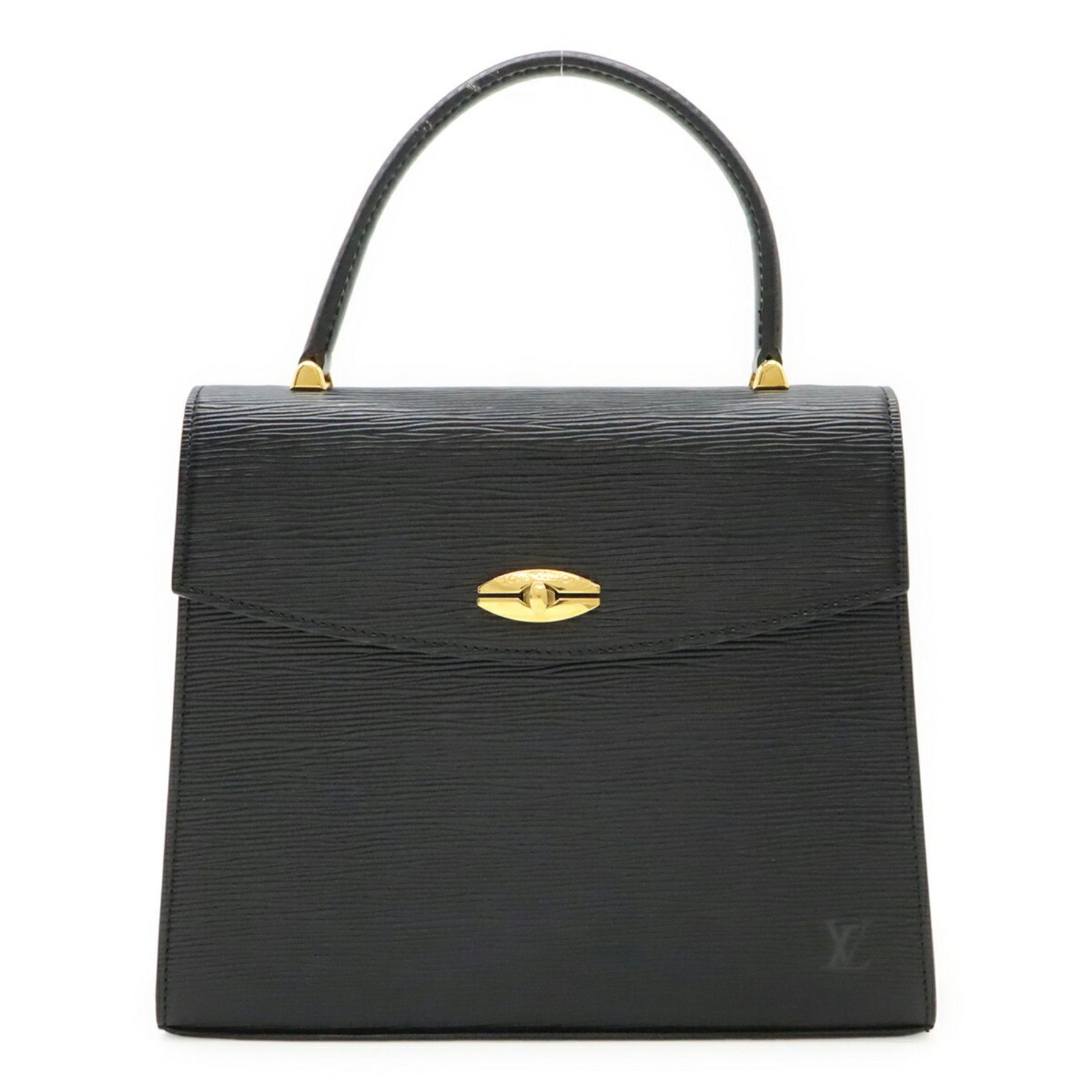 LOUIS VUITTON Epi Malesherbes Handbag Flap Bag Leather Noir Black
