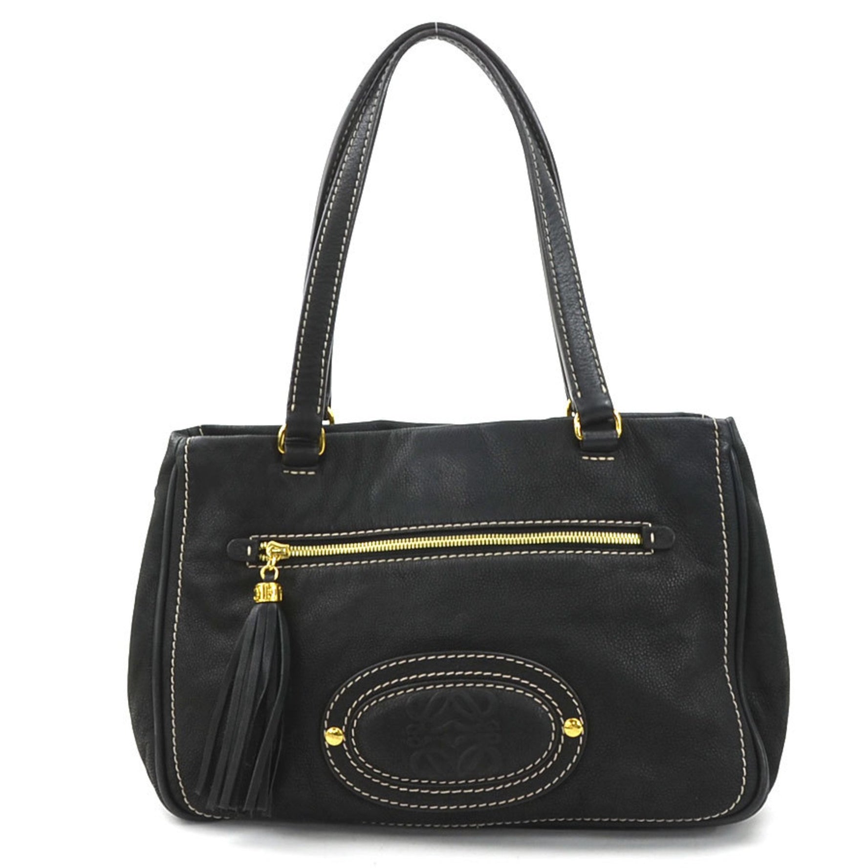 LOEWE Shoulder Bag Anagram Leather Gold