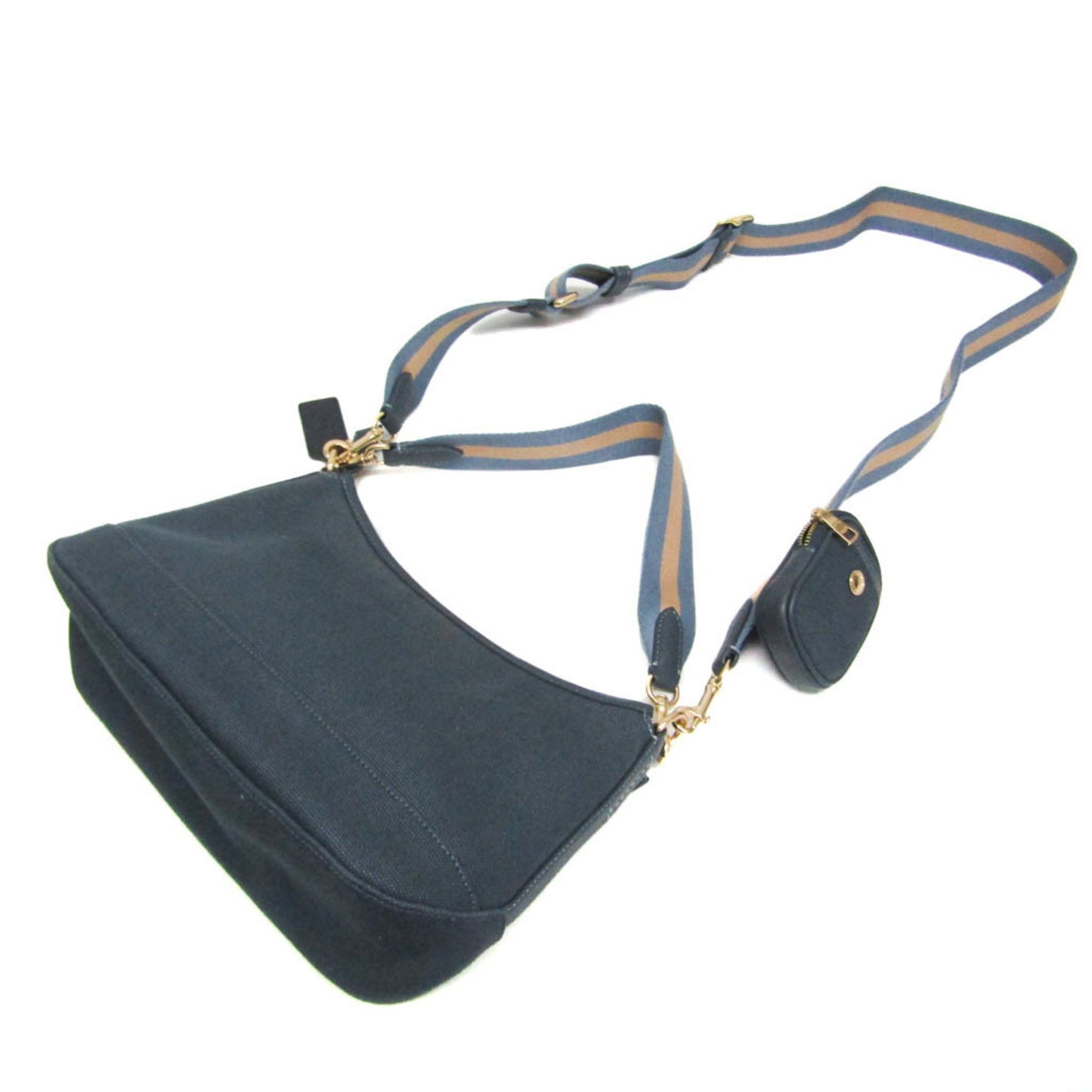 Coach Ellis Canvas,Leather Handbag,Shoulder Bag