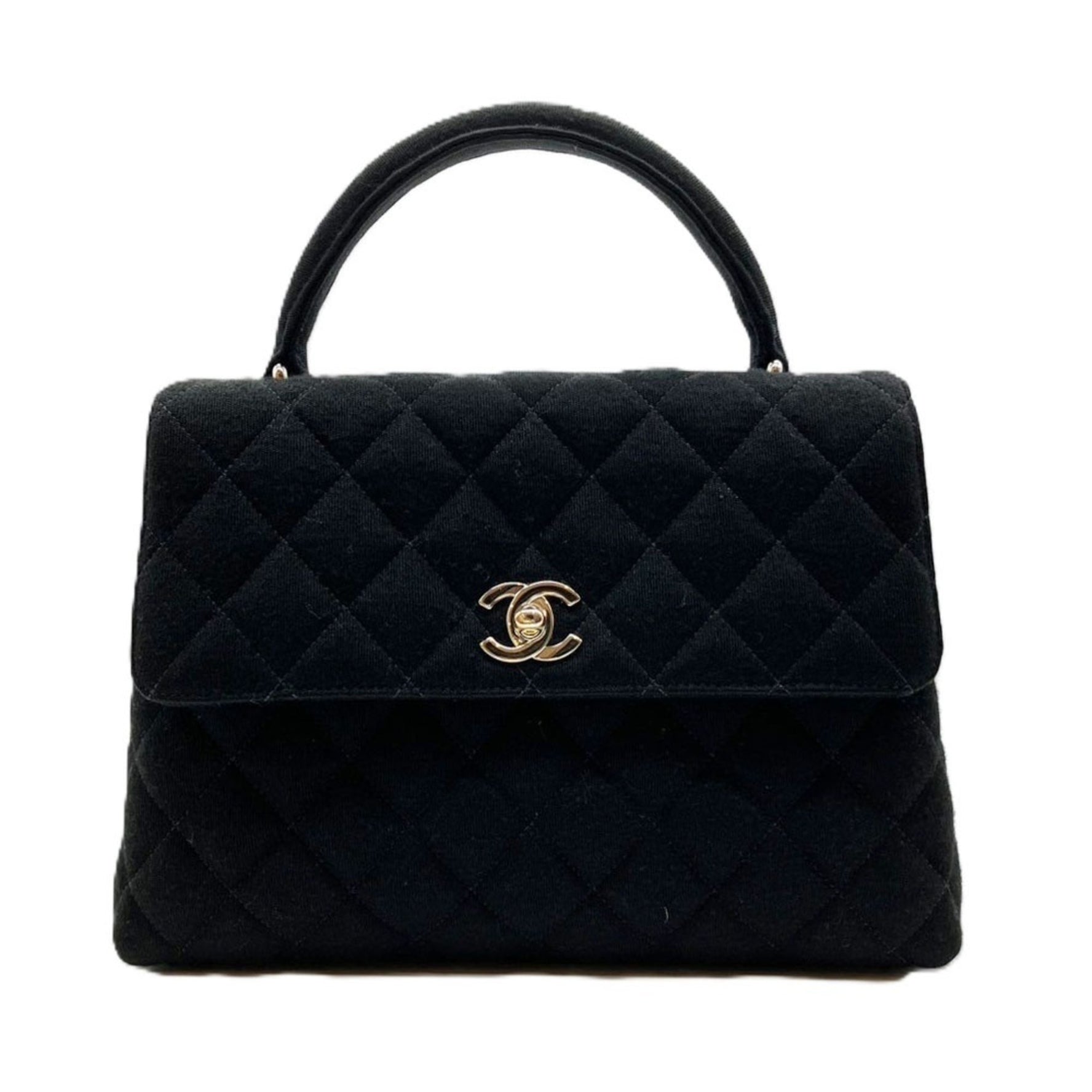 CHANEL Kelly-style Matelasse Cotton Jersey Handbag